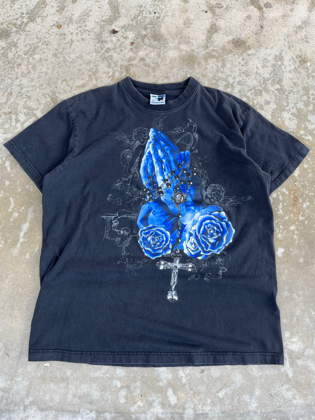 00s Rosary Praying Hands Tee | L