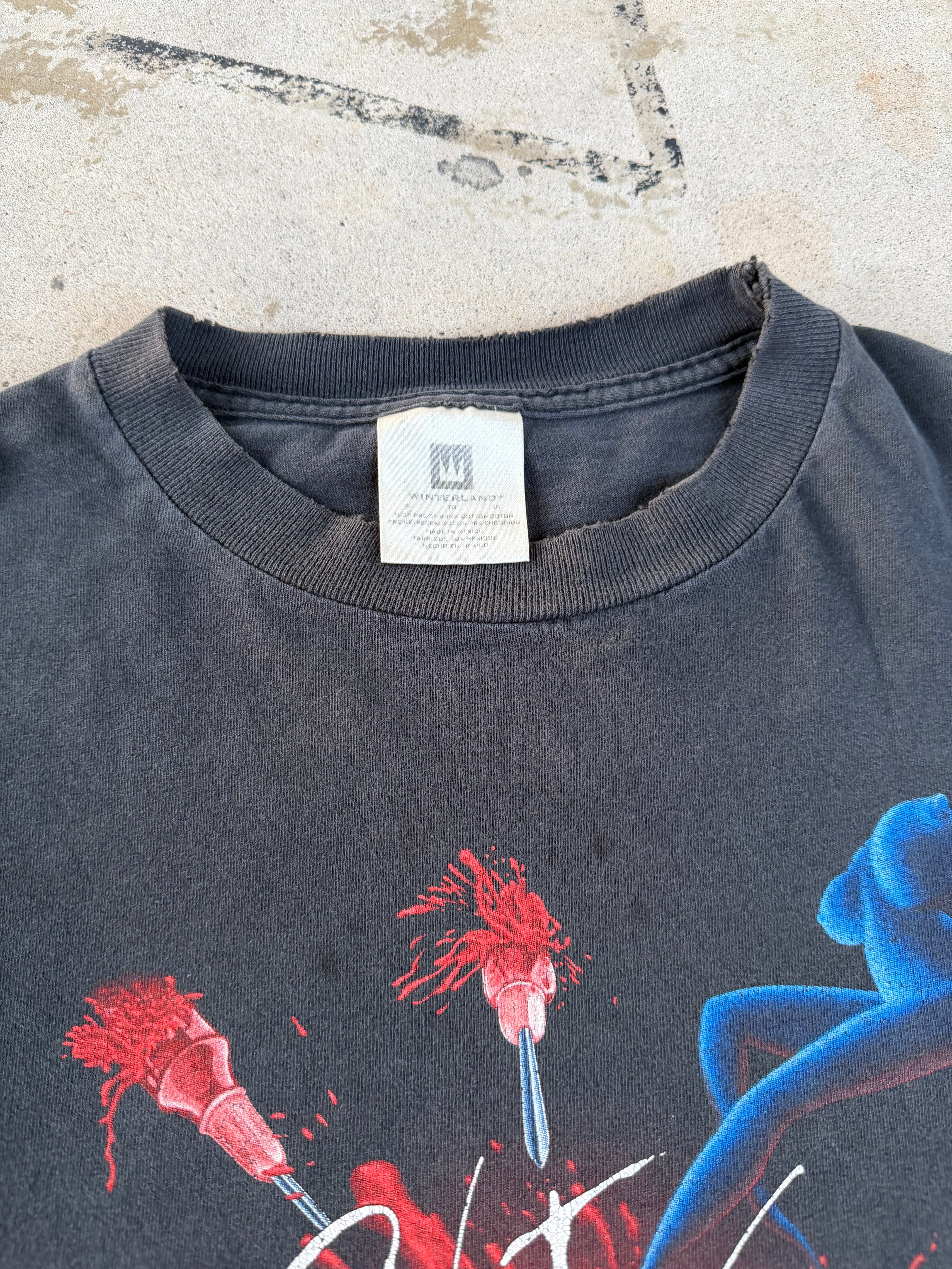 90s Pink Floyd Bloody Firework Tatoos & Guns "The Wall" Tee | XL