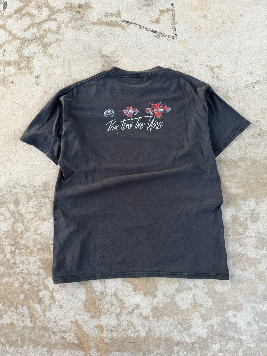 90s Pink Floyd Bloody Firework Tatoos & Guns "The Wall" Tee | XL