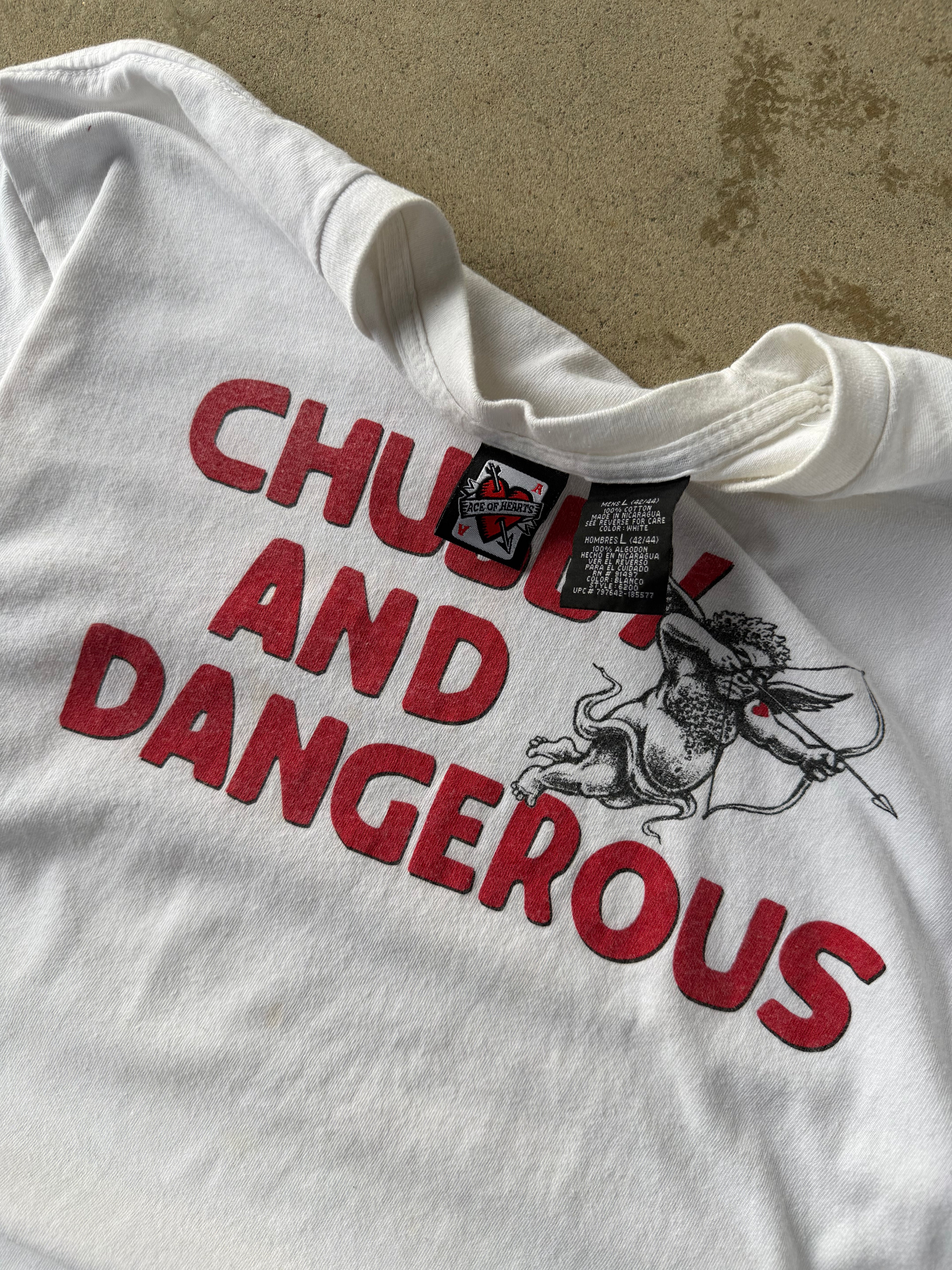 90s "Chubby & Dangerous" Comedy Tee | L