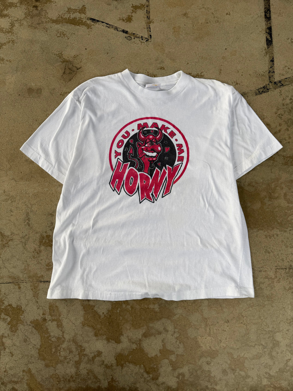 90s "You Make Me Horny" Devil Comedy Tee | L