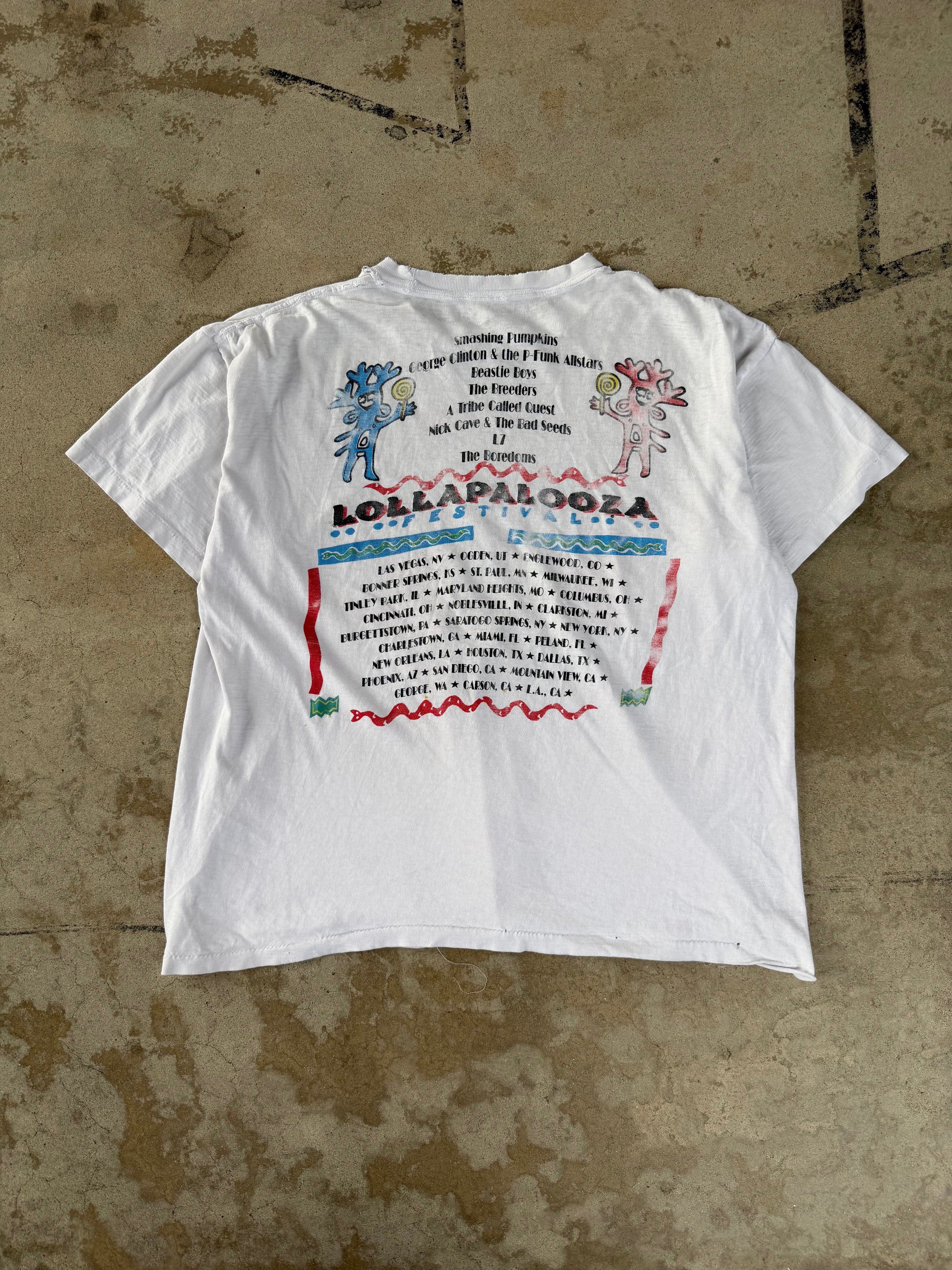 1994 Thrashed/Paper Thin Lollapalooza Budah Tee | XL