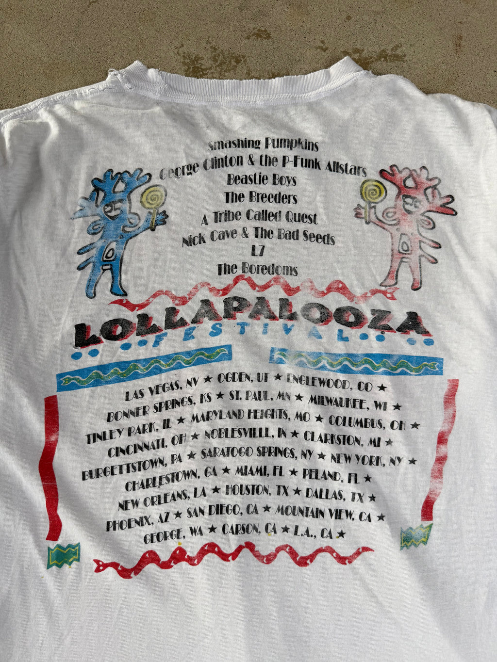 1994 Thrashed/Paper Thin Lollapalooza Budah Tee | XL
