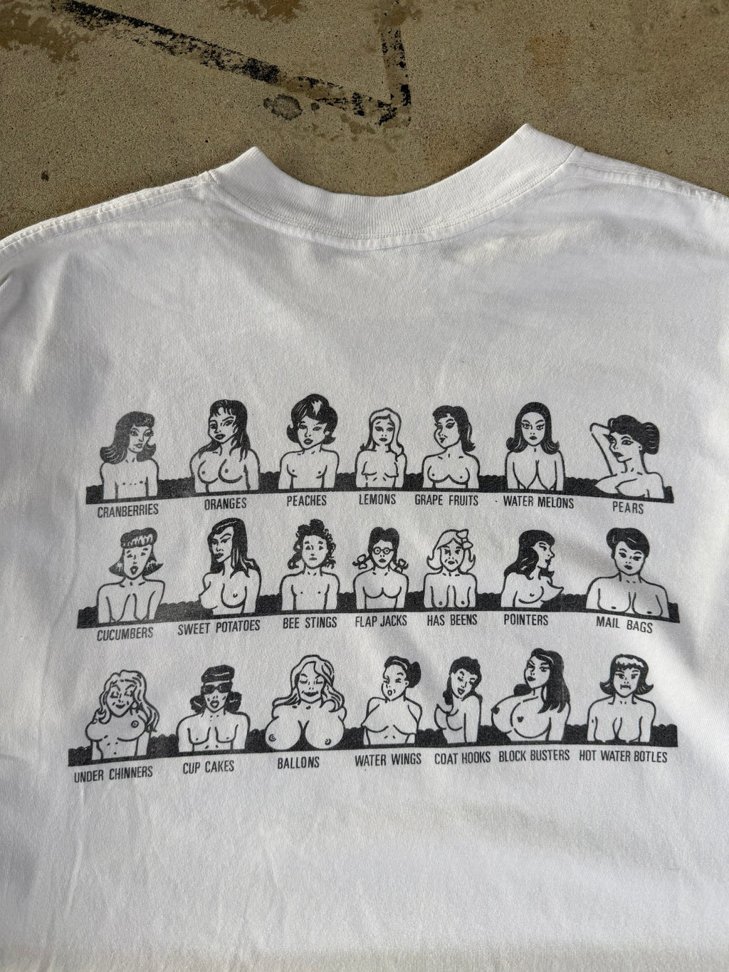 90s Boob Sizes Comedy Tee | XL