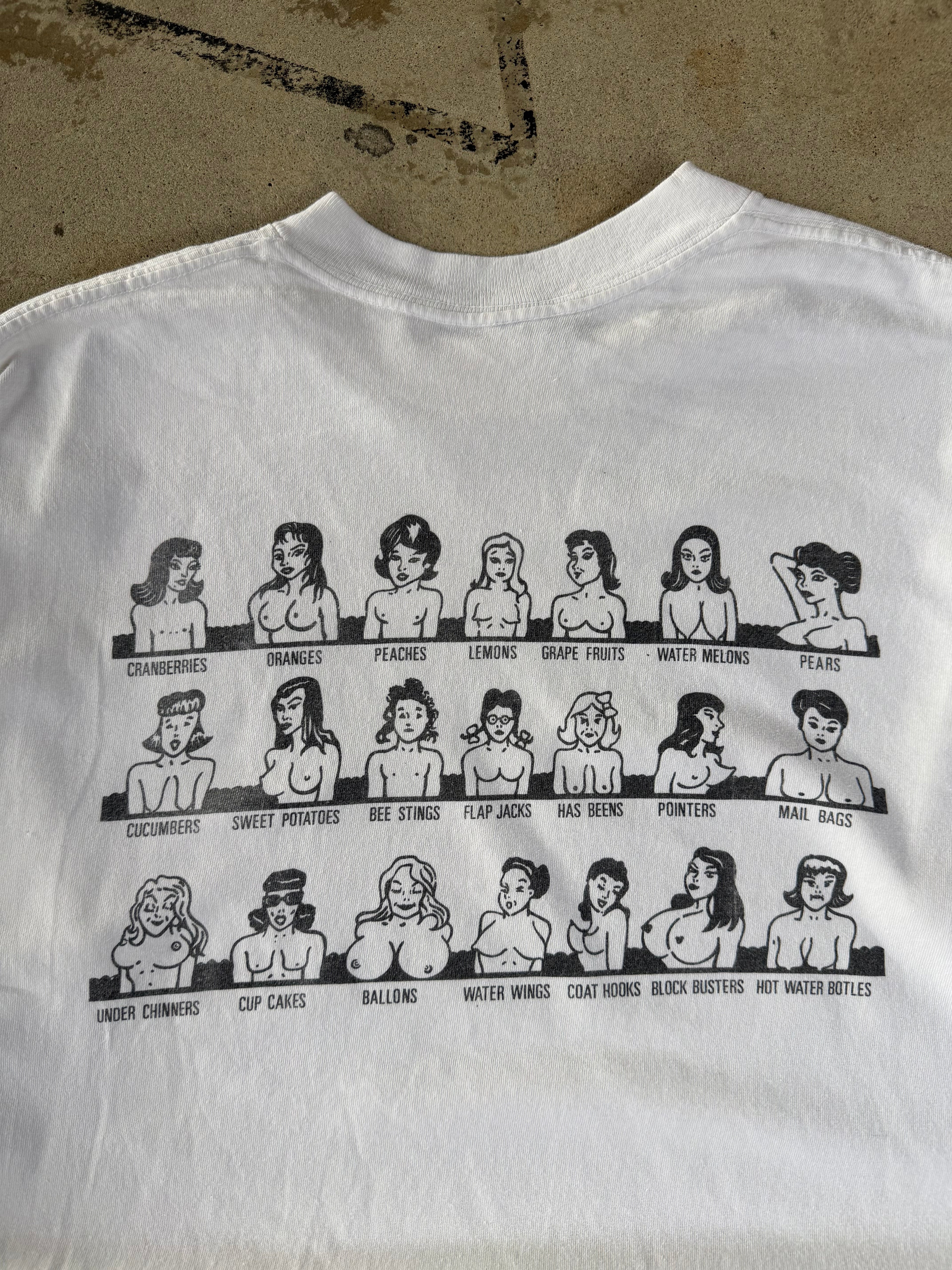 90s Boob Sizes Comedy Tee | XL