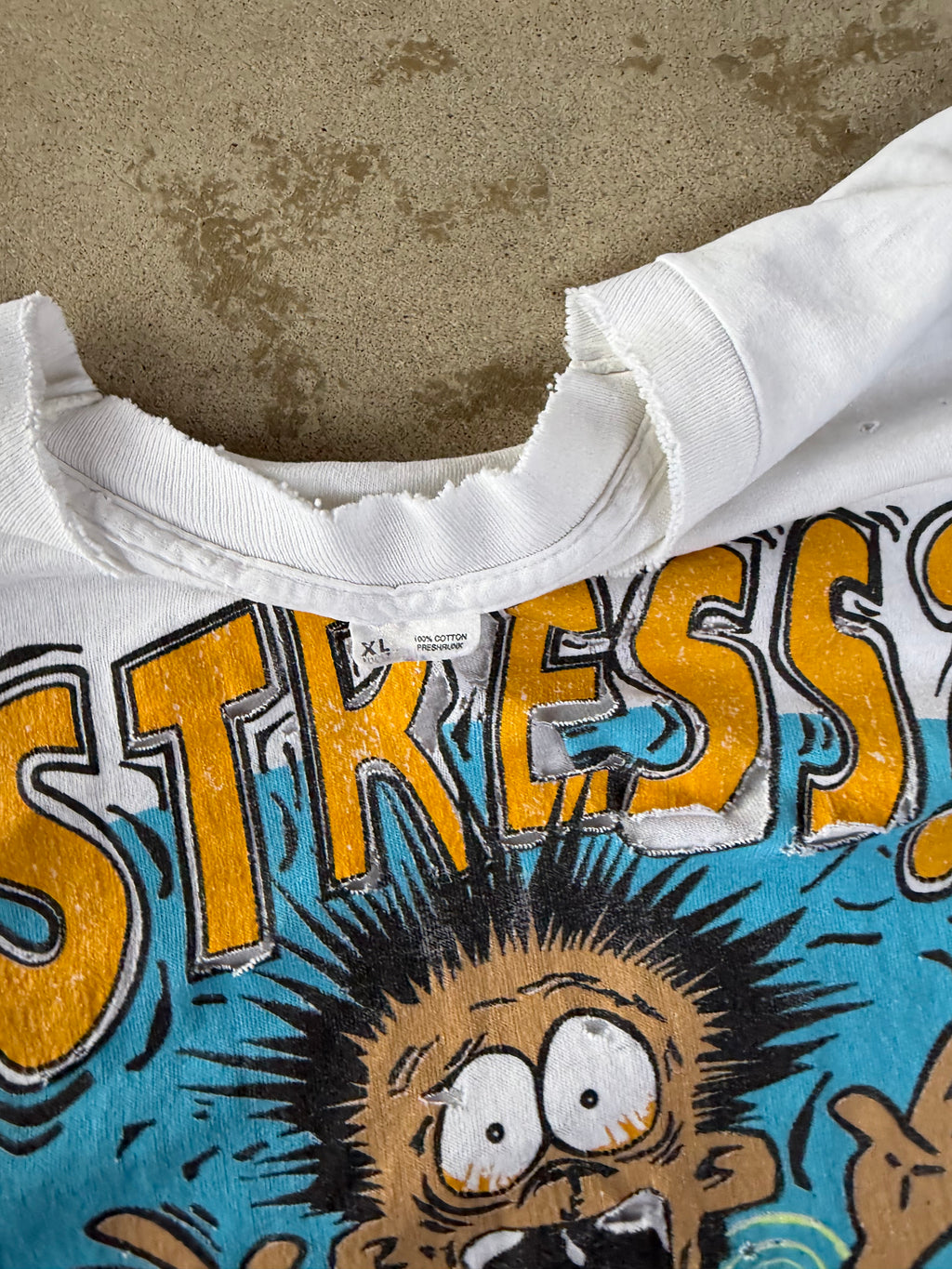 90s Thrashed "Stress? What Stress?" Comedy Tee | XL