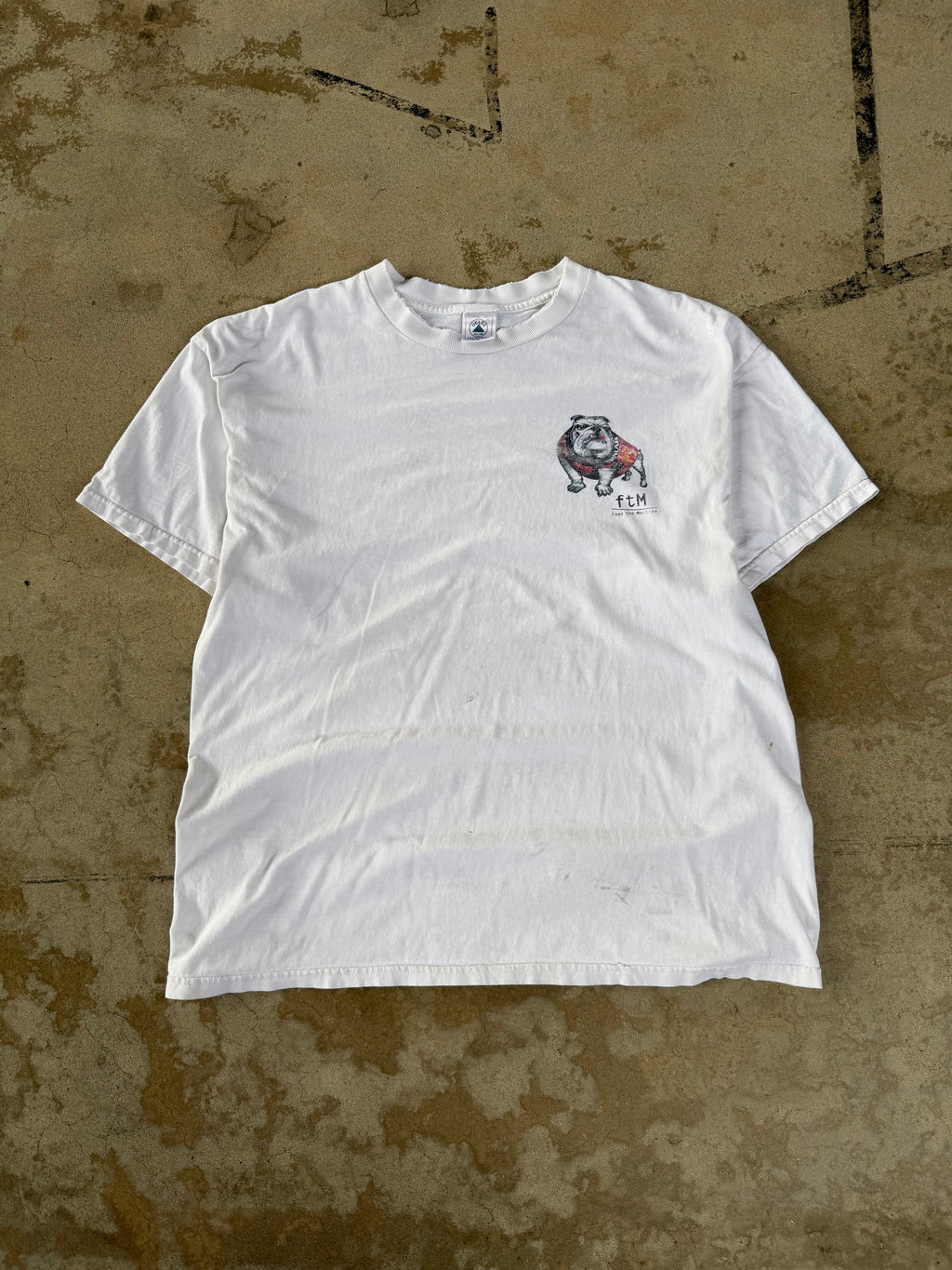 90s Thrashed Bulldog "Feed The Machine" Tee | XL