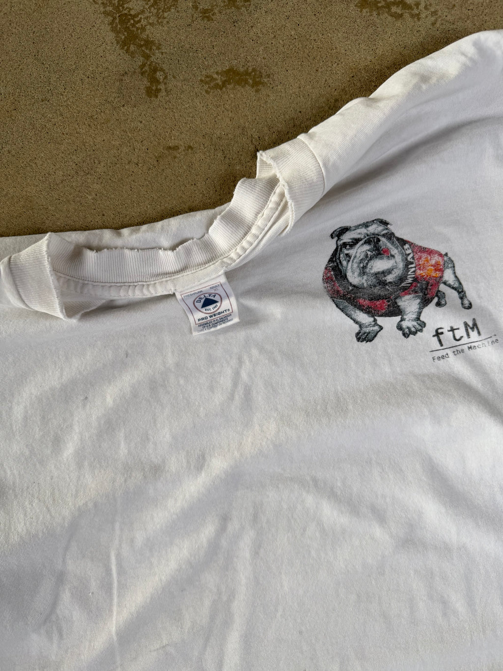 90s Thrashed Bulldog "Feed The Machine" Tee | XL