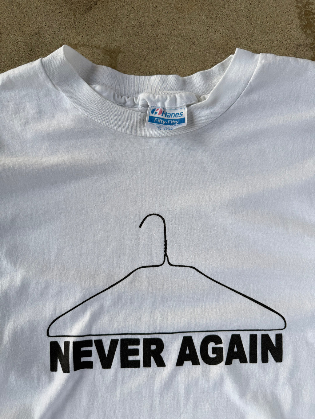 90s "Never Again" Abortion Tee | L