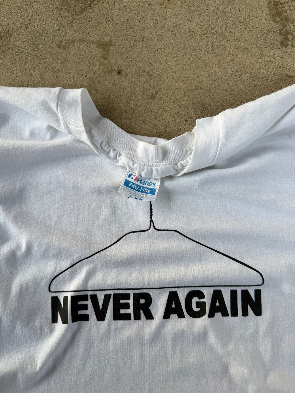 90s "Never Again" Abortion Tee | L