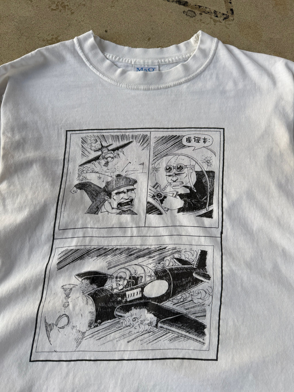 90s Japanese WWII Pilot Fighter Propaganda Tee | M