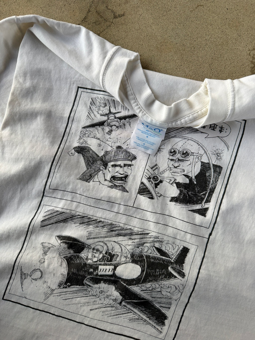 90s Japanese WWII Pilot Fighter Propaganda Tee | M