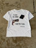 00s "I Love My Bible And My Gun" Comedy Tee | XL