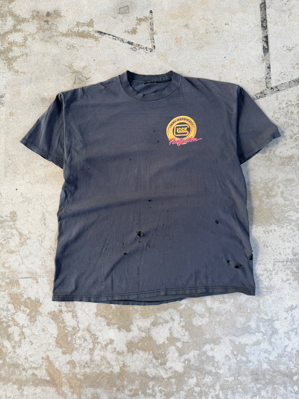 90s SMOKED/thrashed Glock Tee | XL