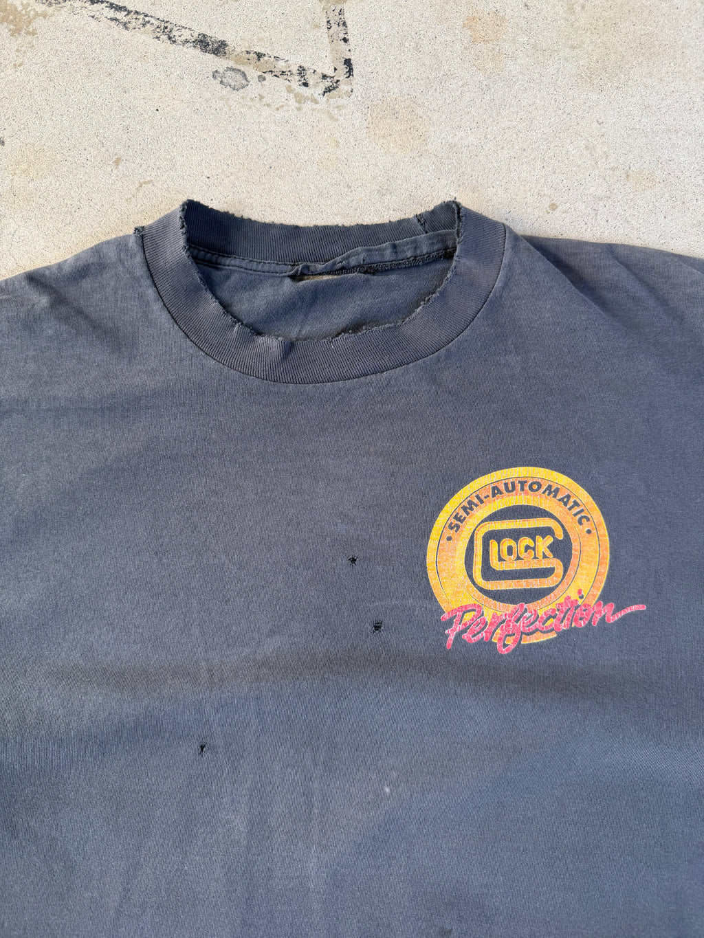 90s SMOKED/thrashed Glock Tee | XL