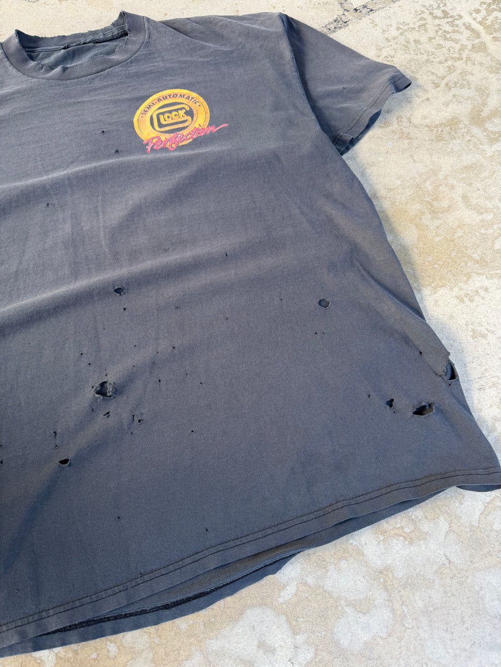 90s SMOKED/thrashed Glock Tee | XL