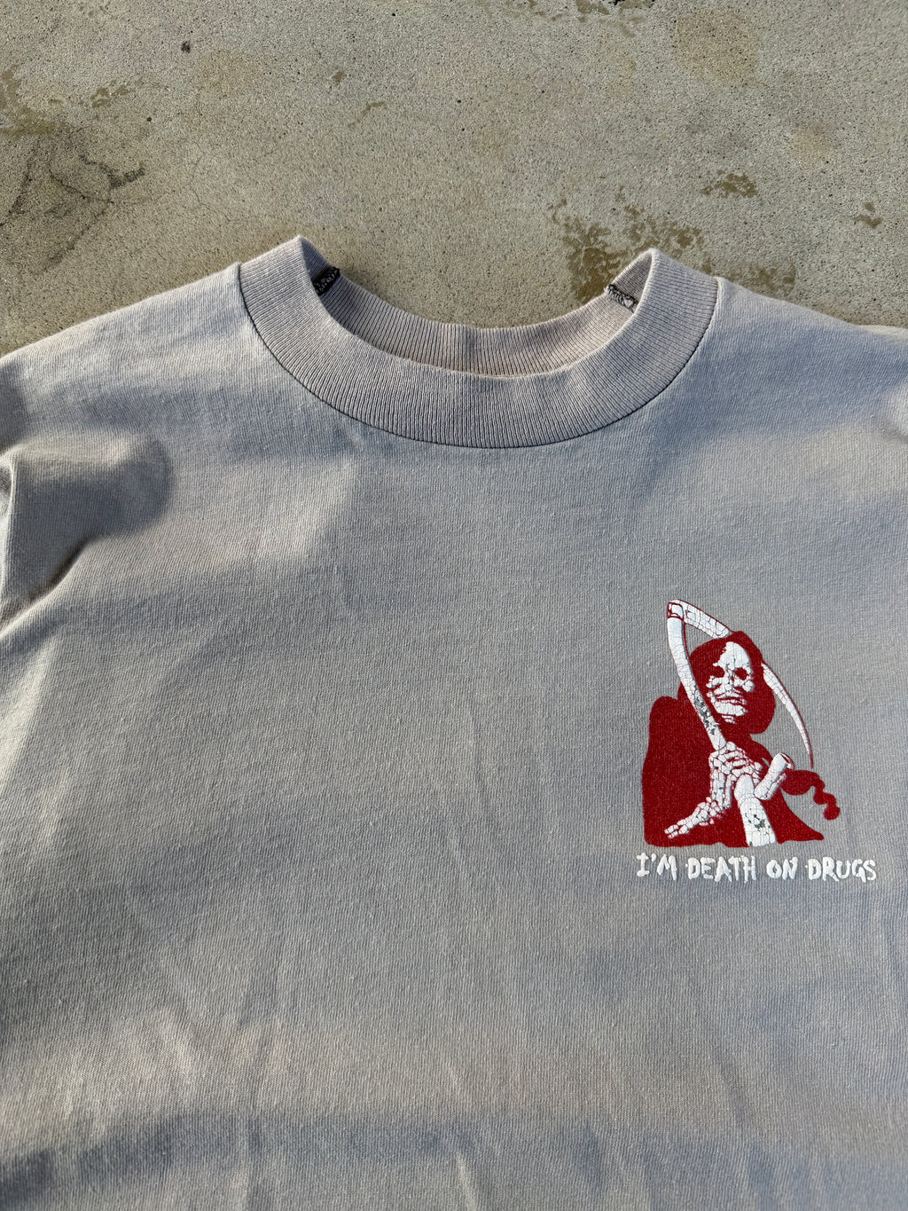90s Smoked Grim Reaper “I'm Death On Drugs” Tee | M