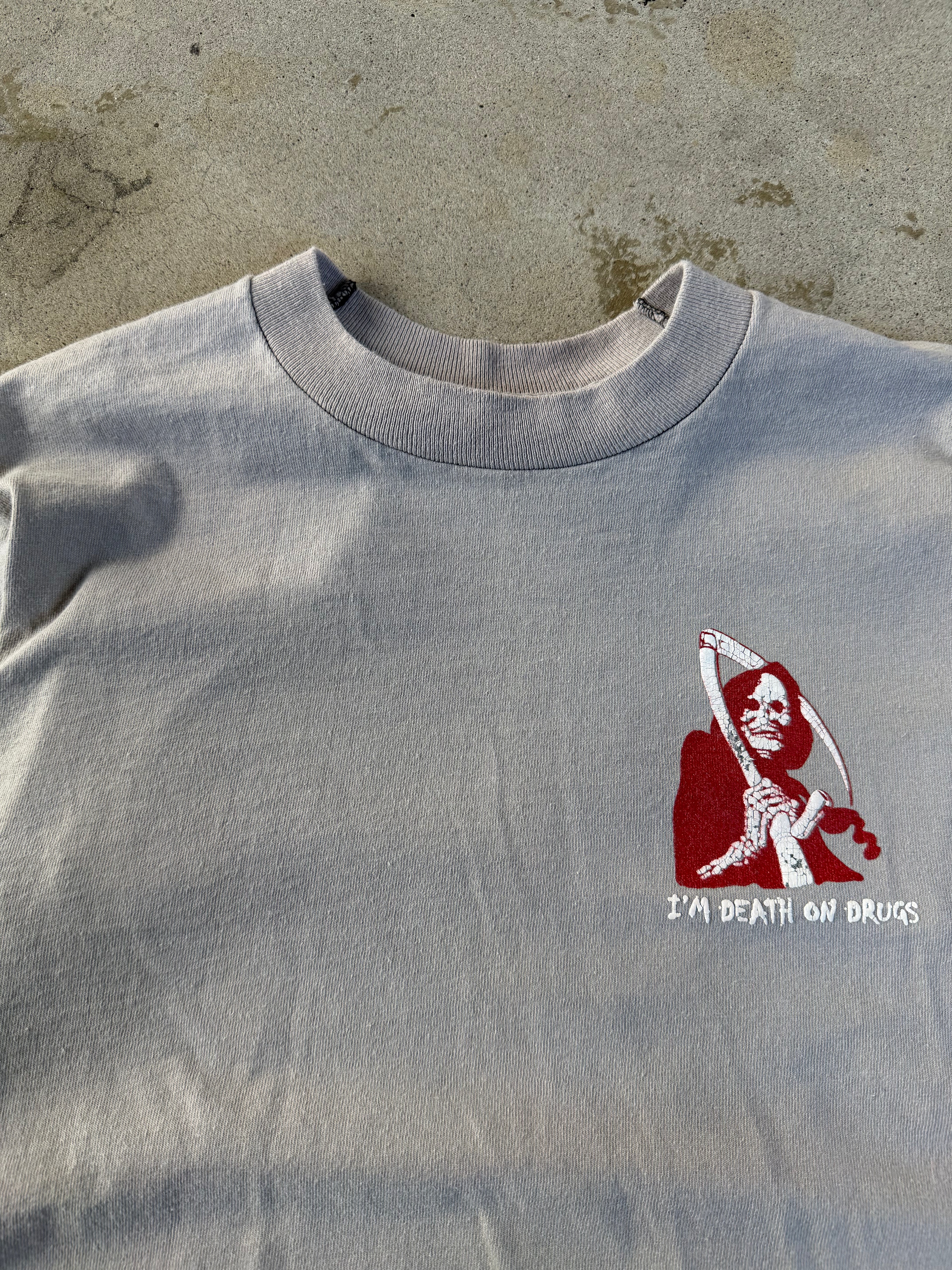 90s Smoked Grim Reaper “I'm Death On Drugs” Tee | M