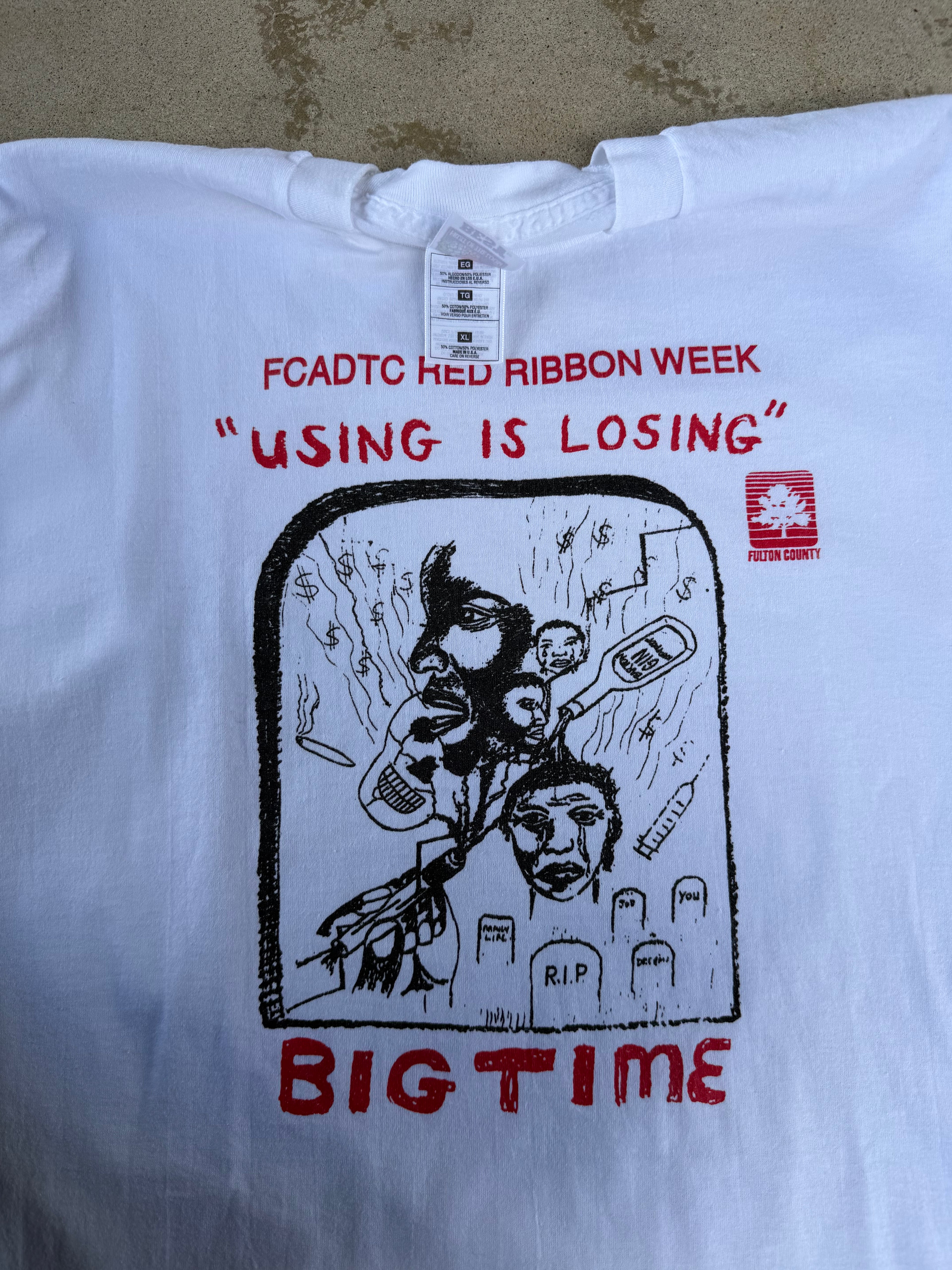 90s Anti Drug "Using Is Losing" Tee | XL