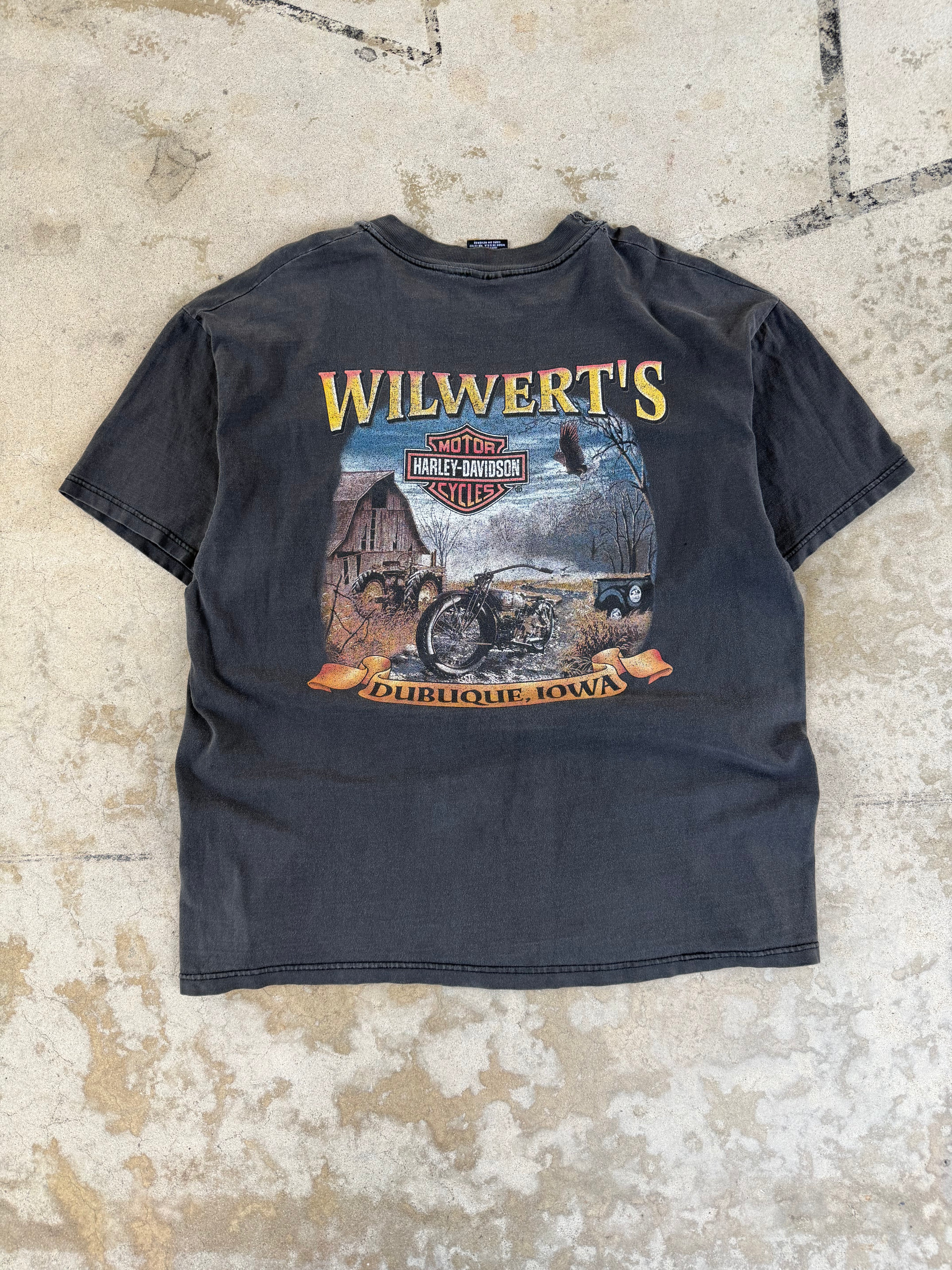 90s Faded Harley Davidson Flame Shield | XL