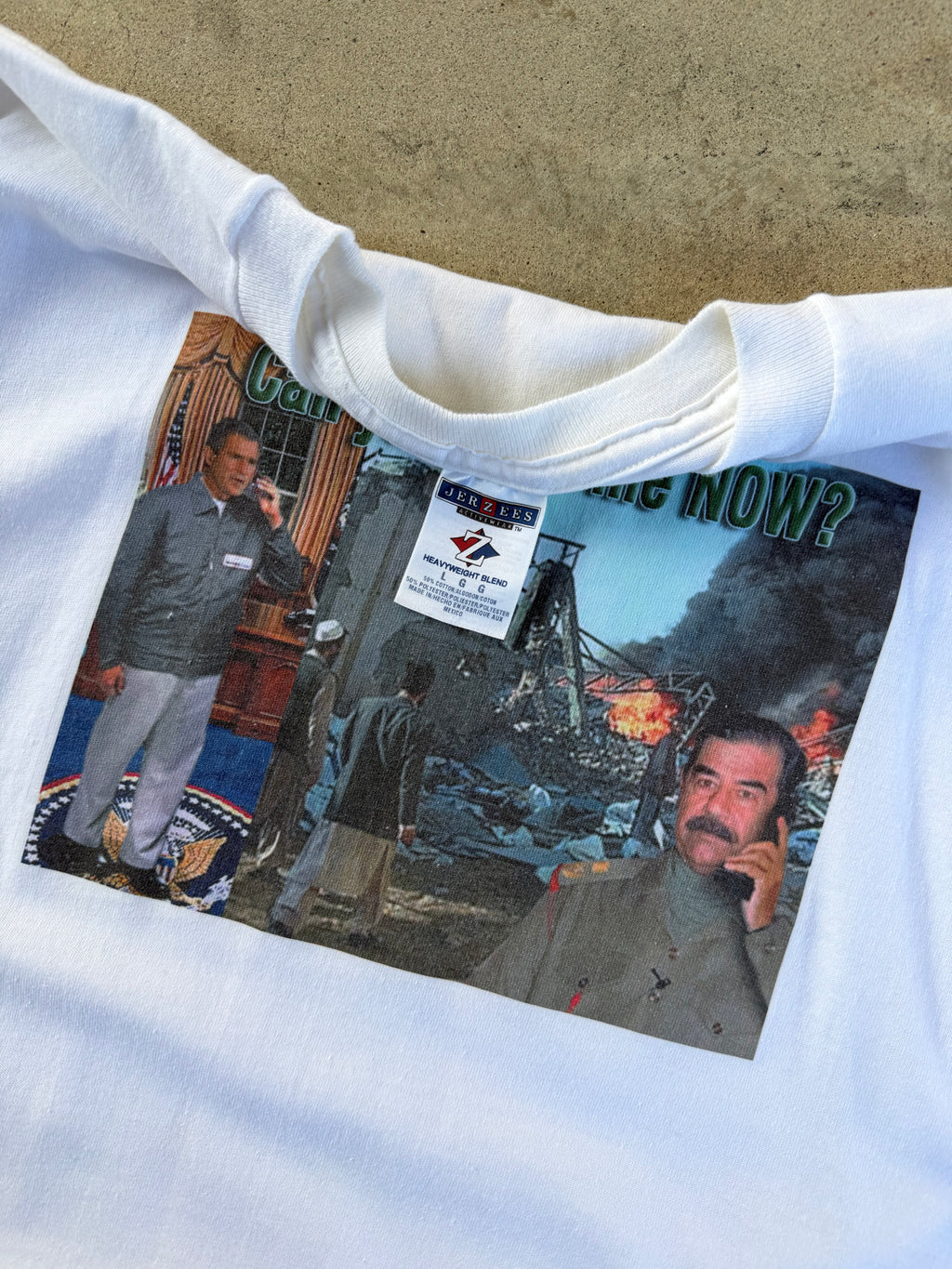 00s George Bush Saddam Hussein Bombing Tee | L