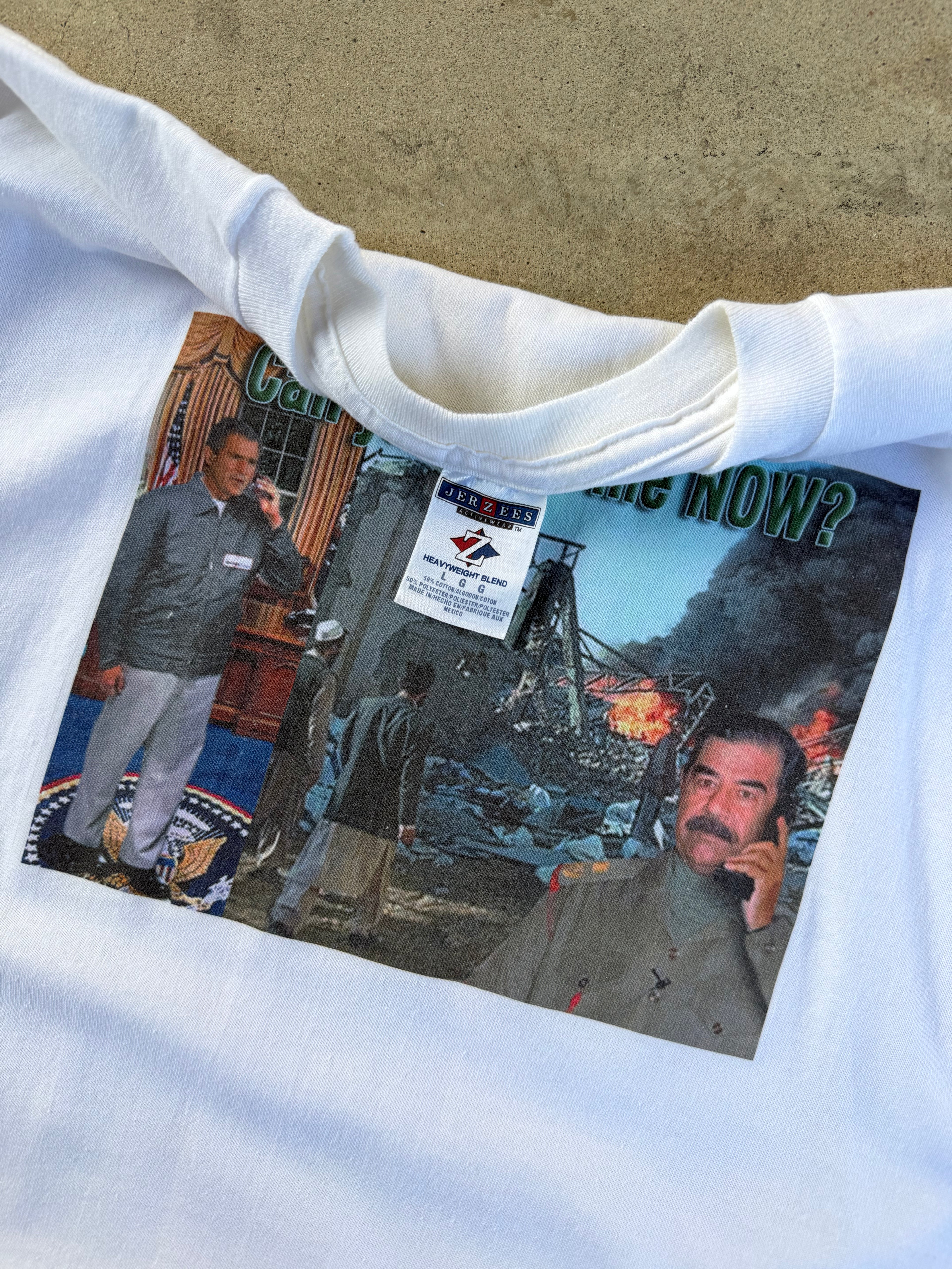 00s George Bush Saddam Hussein Bombing Tee | L