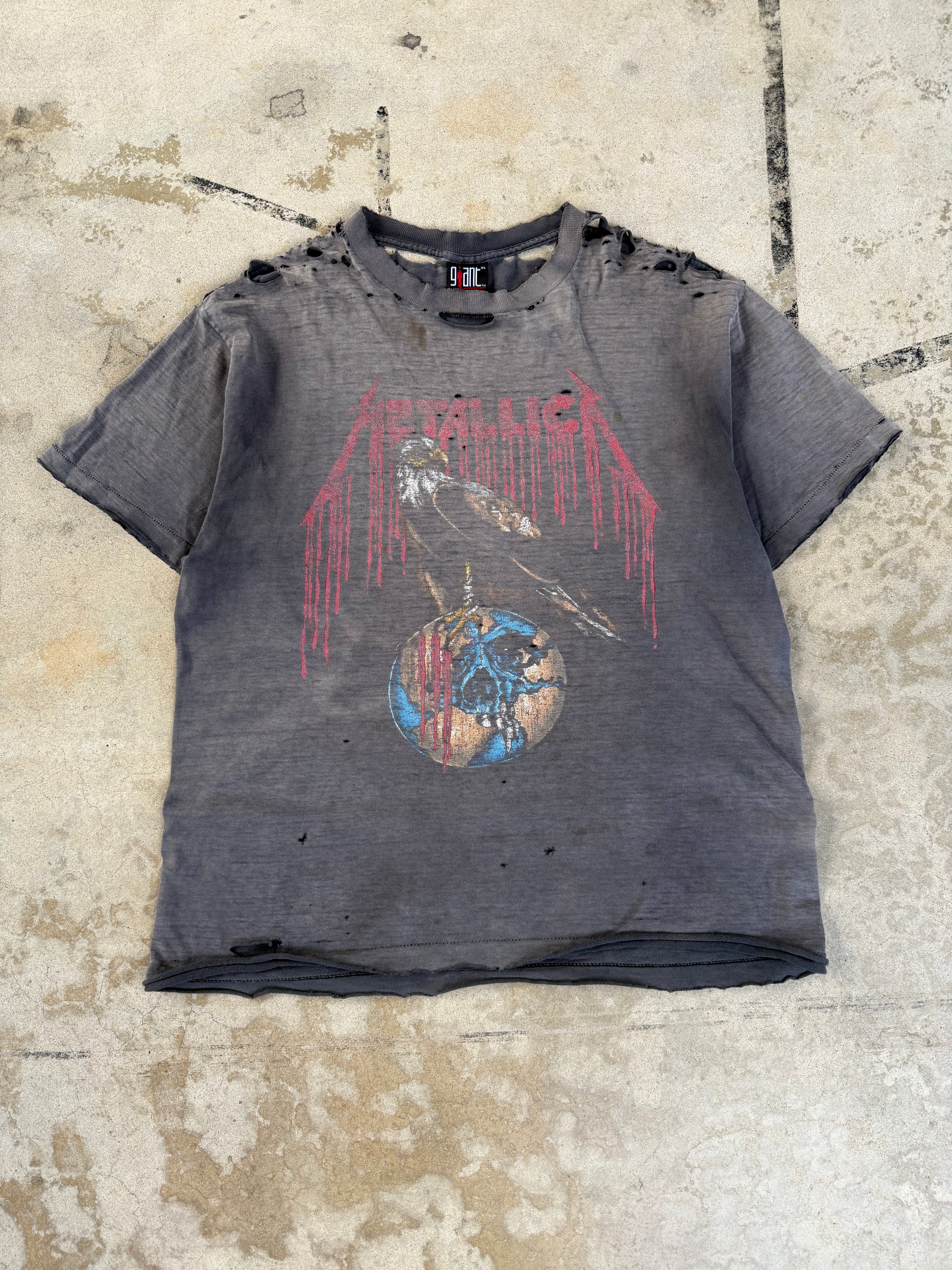 90s Thrashed/Smoked Metallica Band Tee | XL