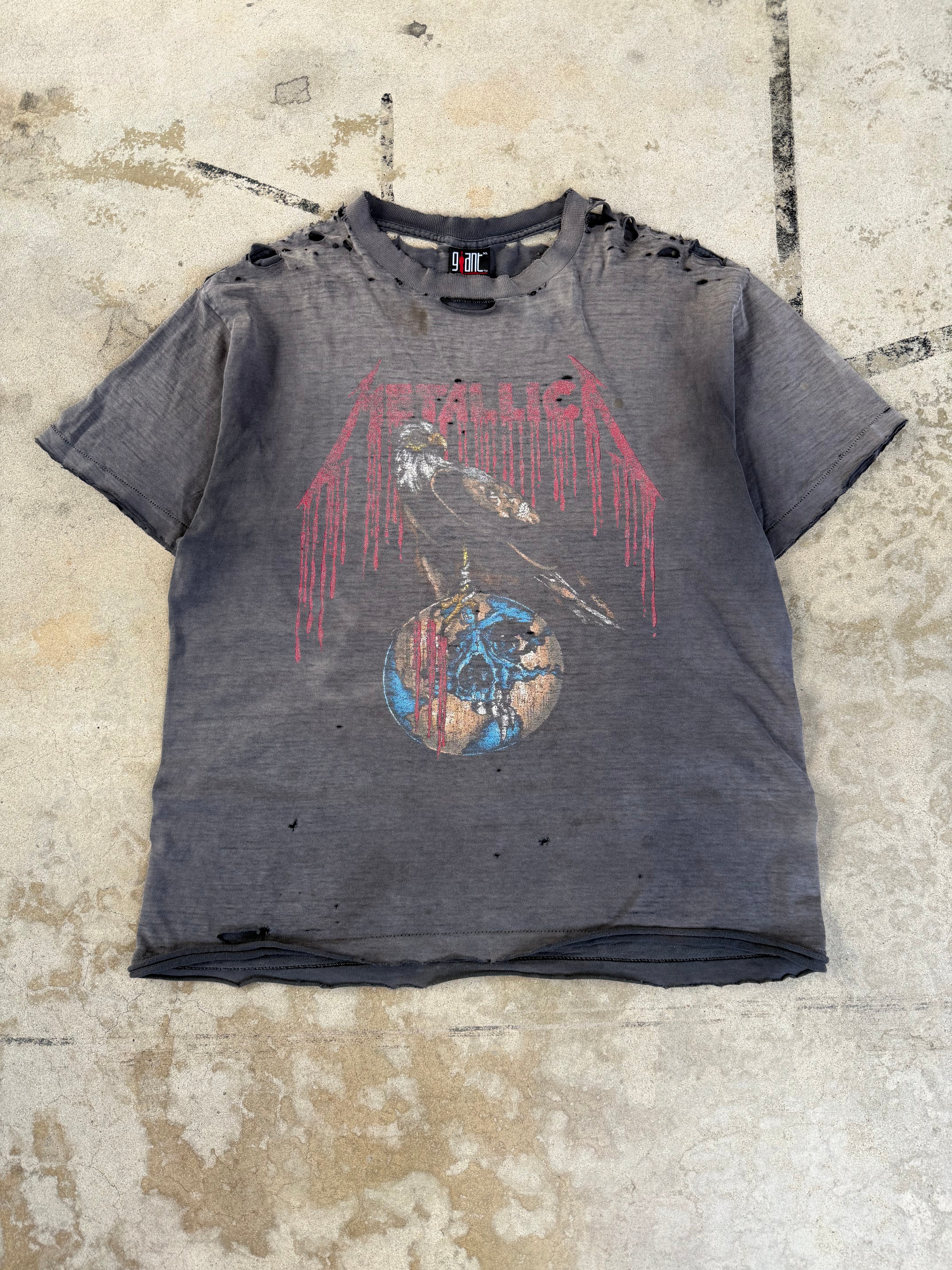 90s Thrashed/Smoked Metallica Band Tee | XL