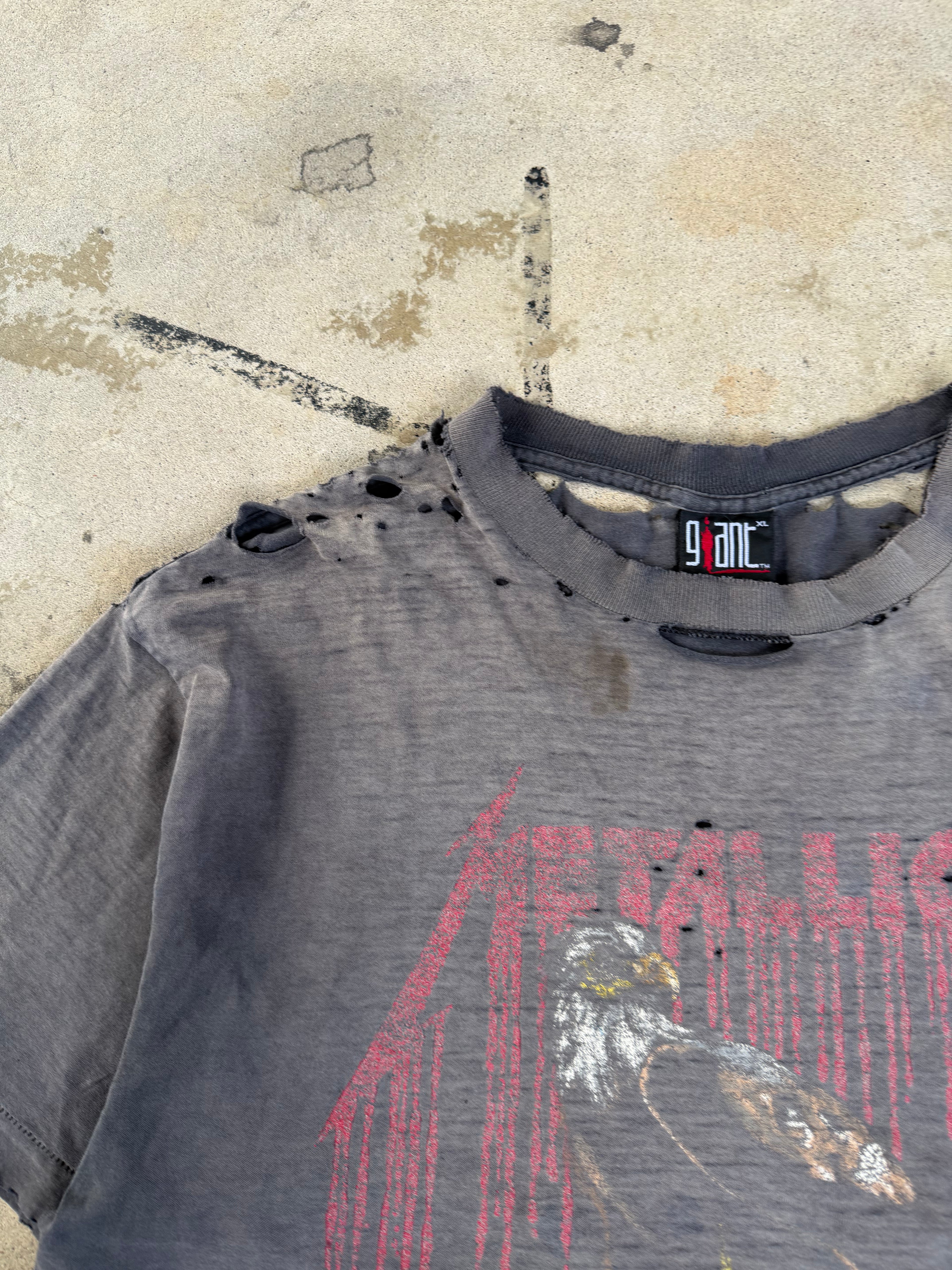 90s Thrashed/Smoked Metallica Band Tee | XL