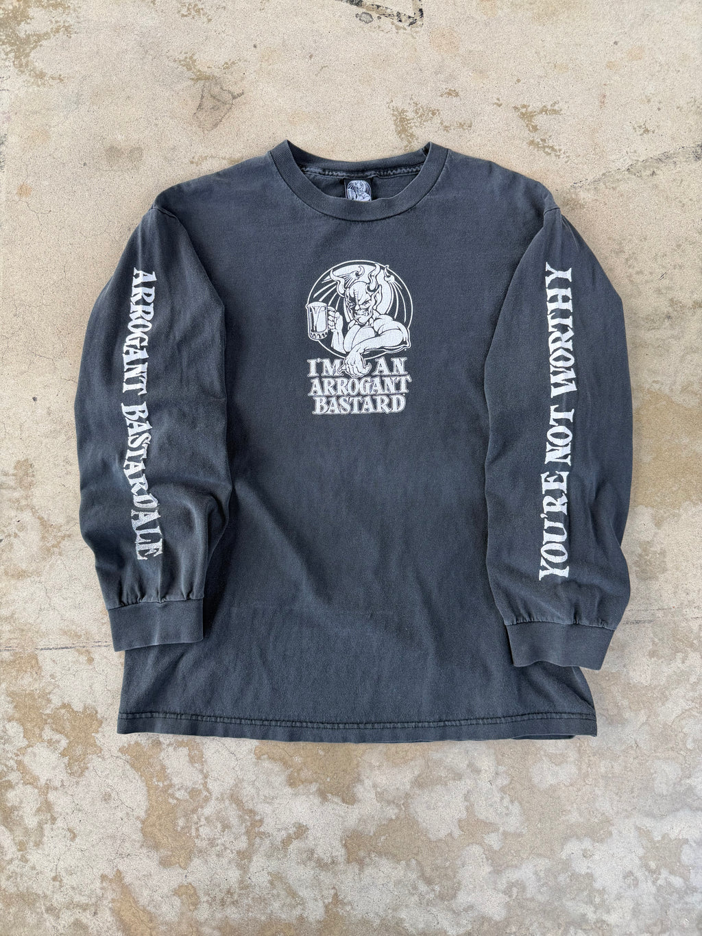 00s Faded Devil "Arrogant Bastard" Beer Longsleeve | L