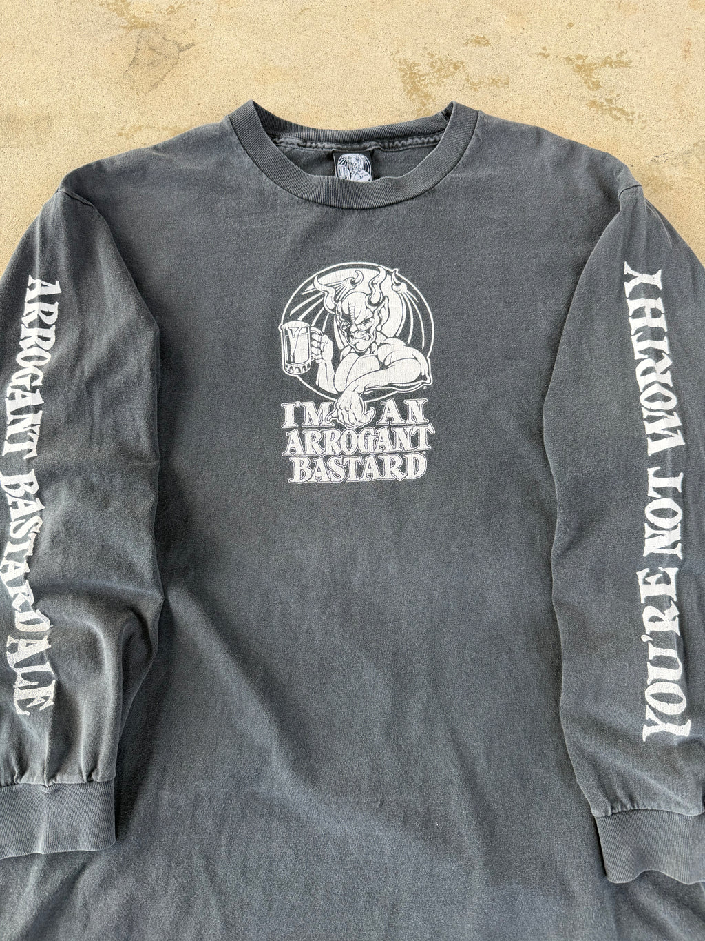 00s Faded Devil "Arrogant Bastard" Beer Longsleeve | L