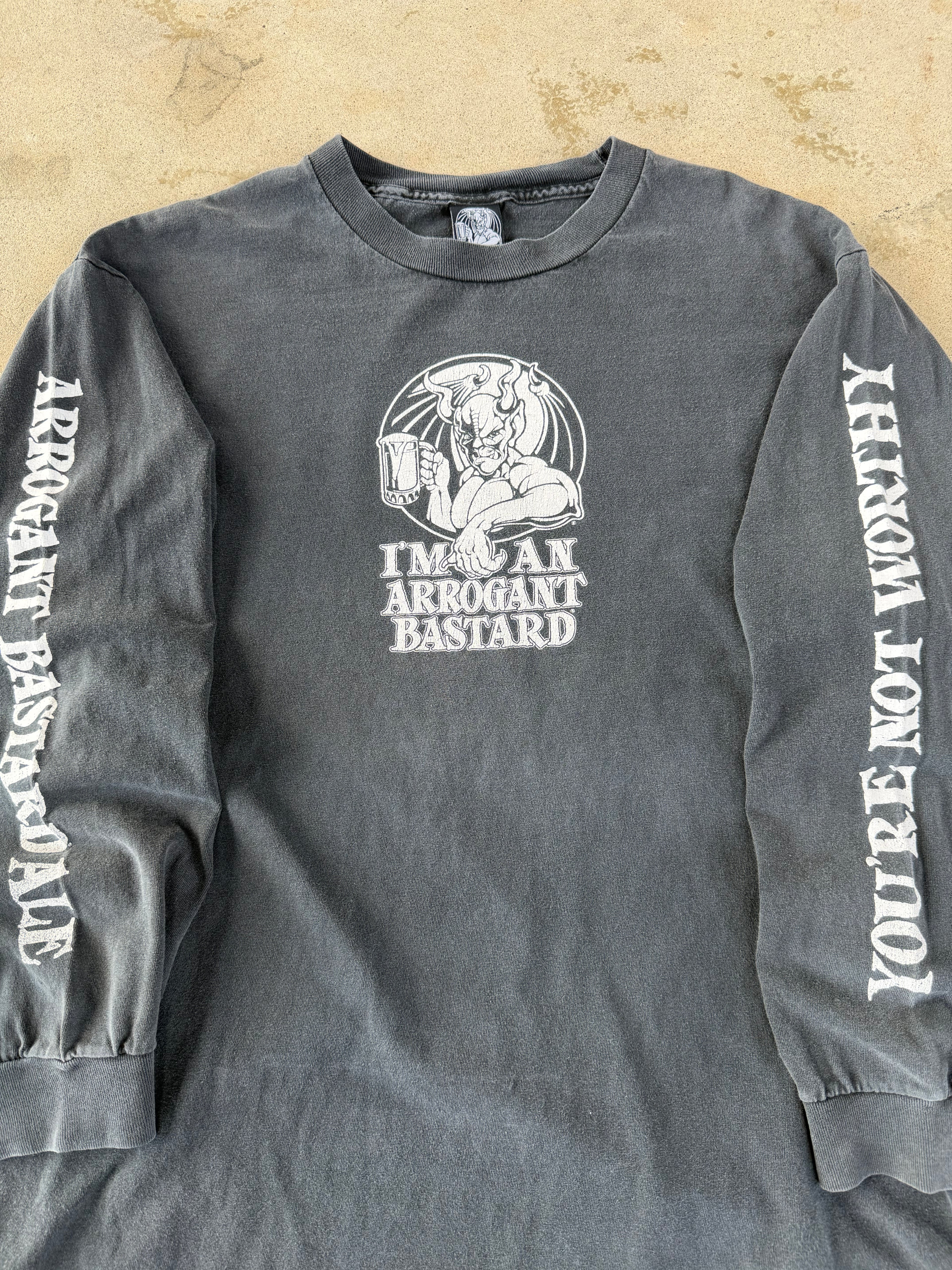 00s Faded Devil "Arrogant Bastard" Beer Longsleeve | L