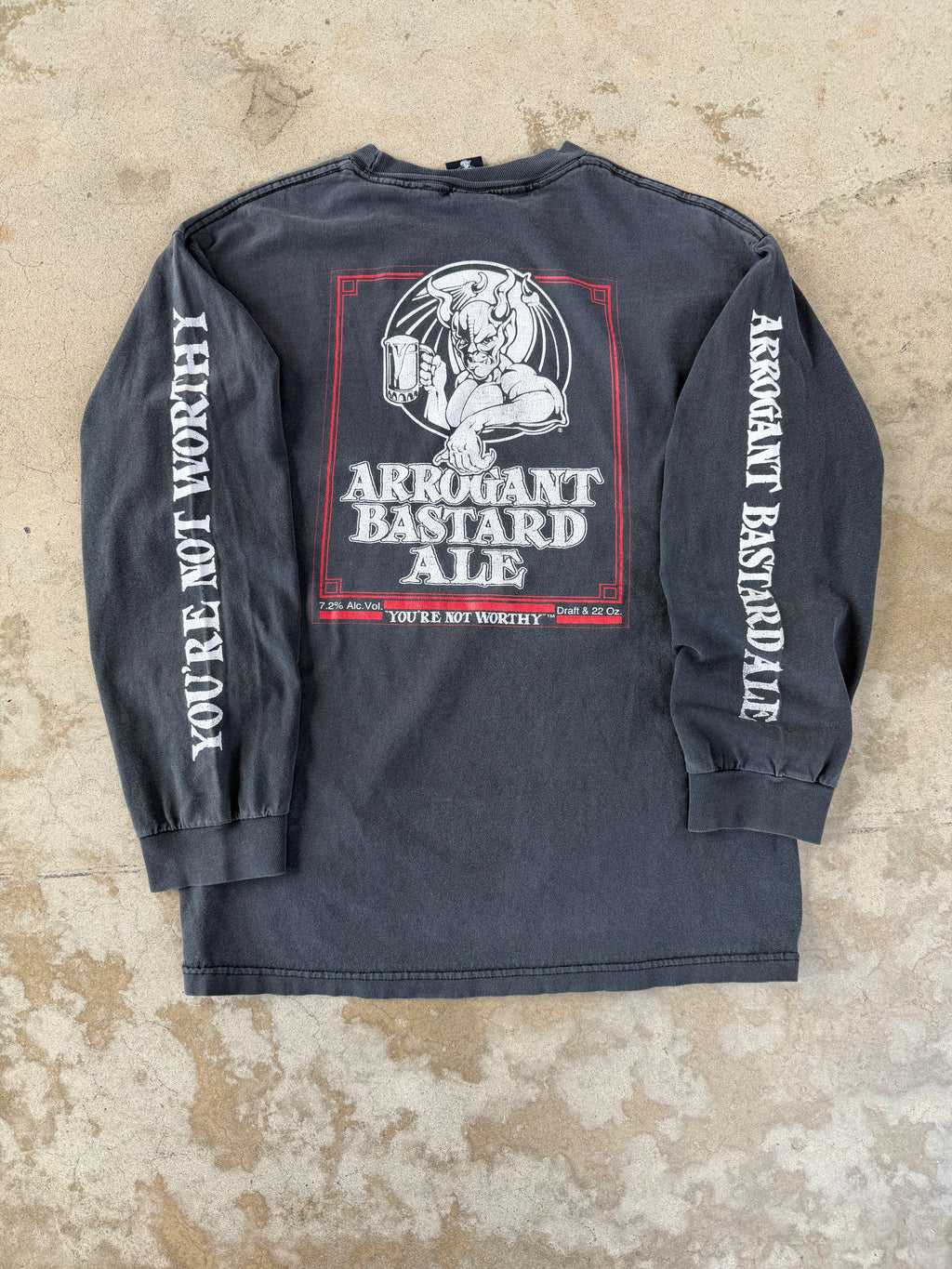 00s Faded Devil "Arrogant Bastard" Beer Longsleeve | L