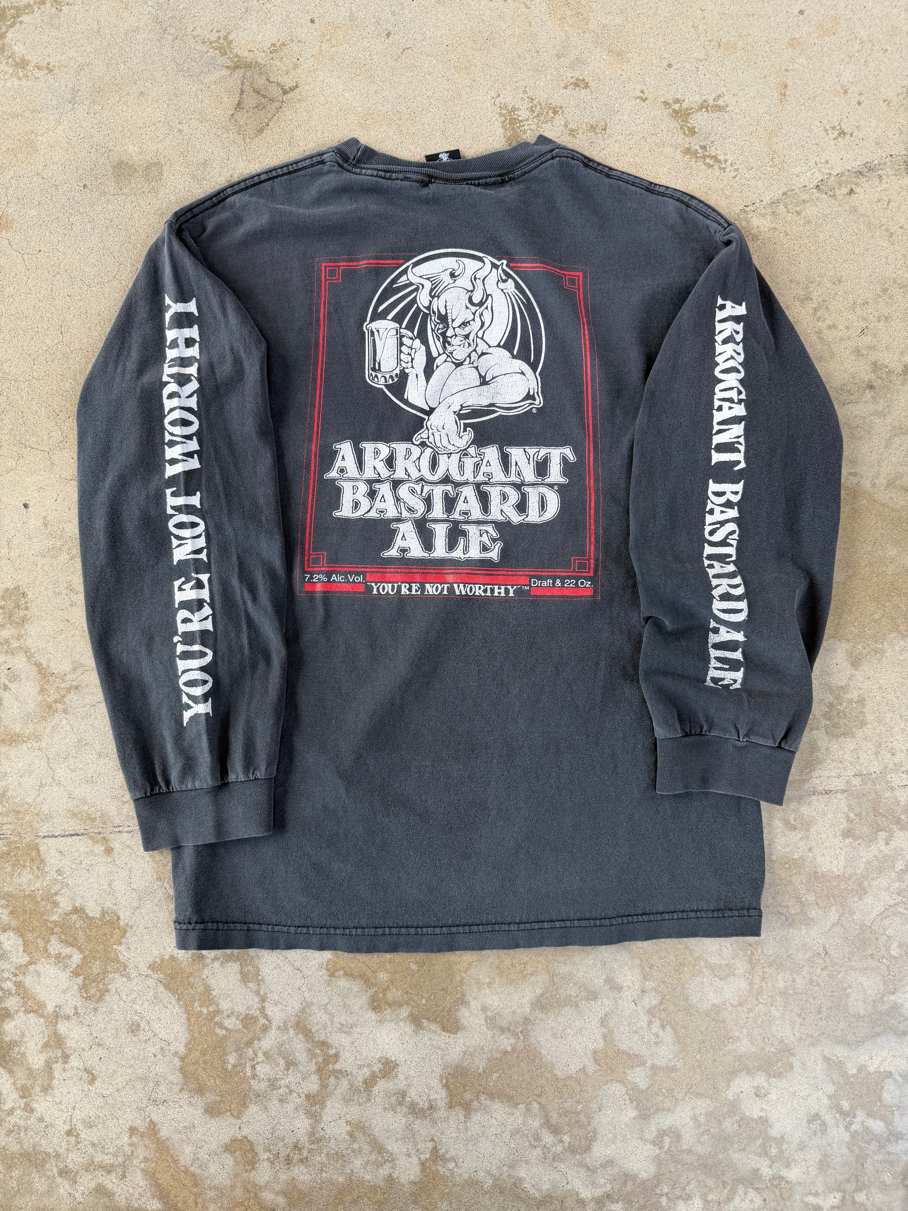 00s Faded Devil "Arrogant Bastard" Beer Longsleeve | L