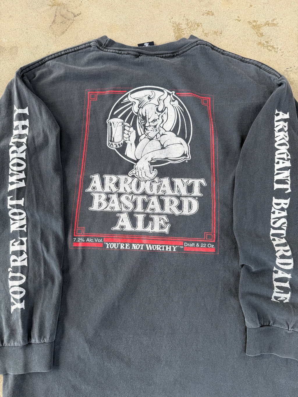 00s Faded Devil "Arrogant Bastard" Beer Longsleeve | L