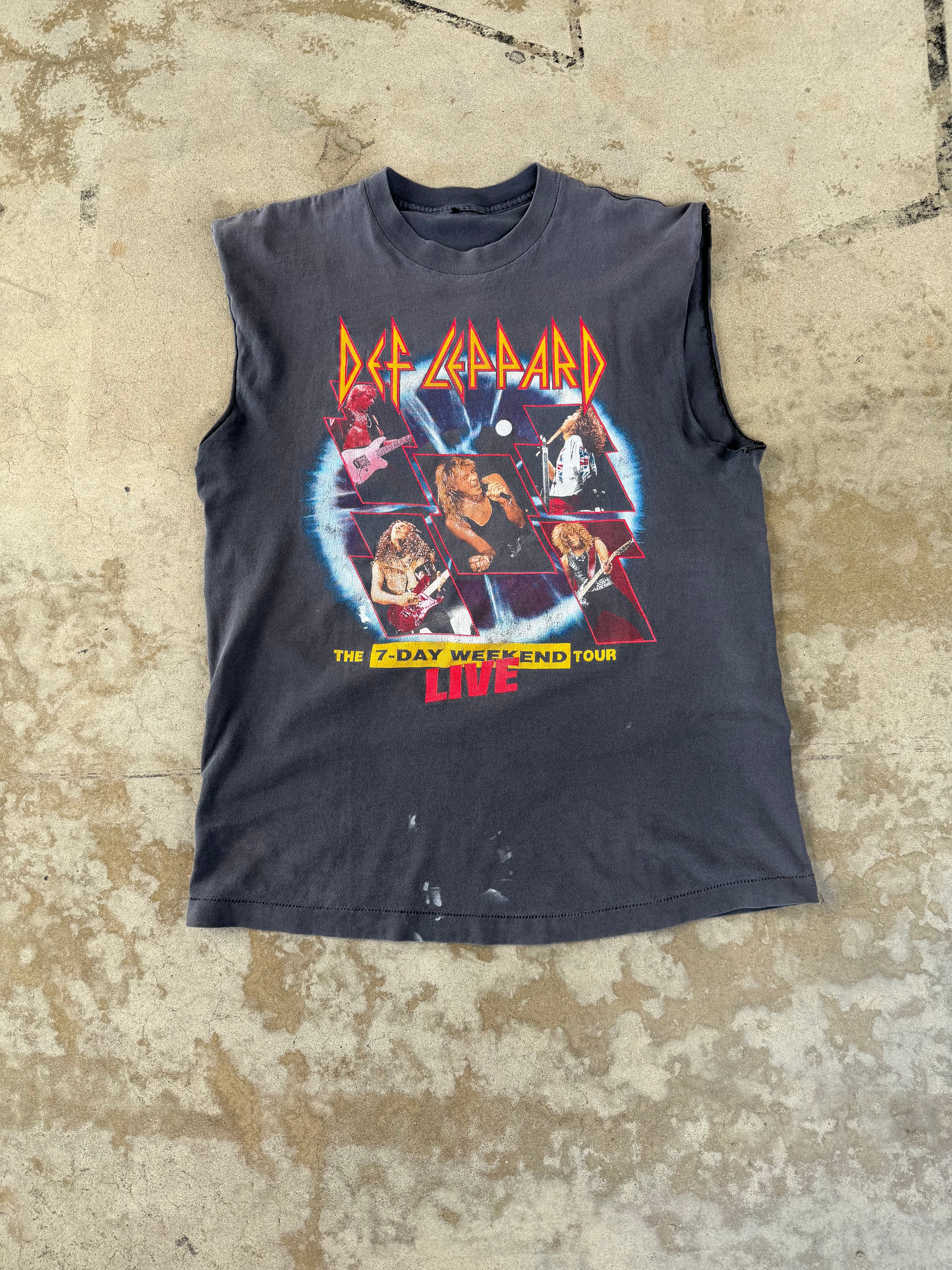 90s Faded Def Leppard Cut Off | L