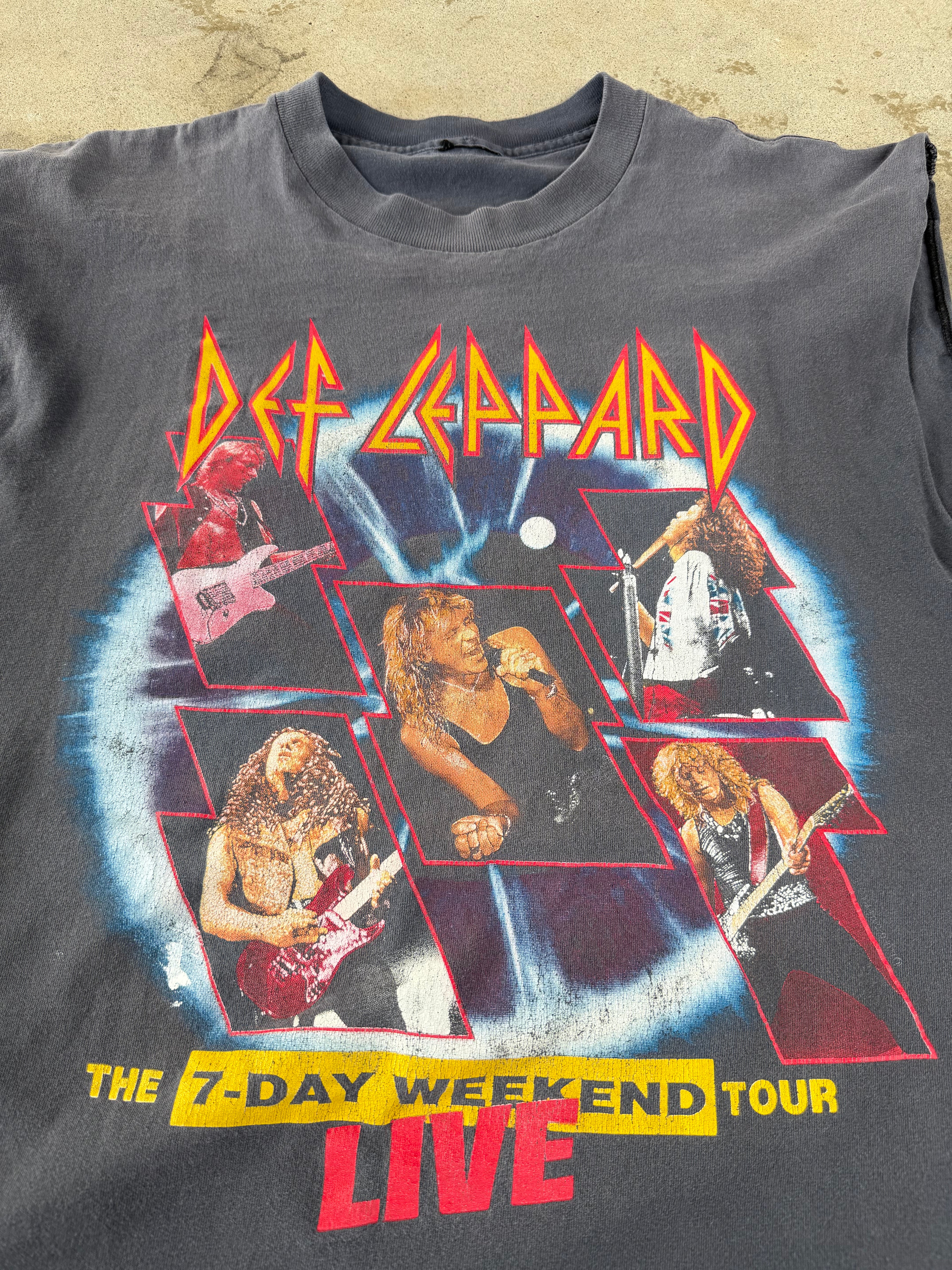 90s Faded Def Leppard Cut Off | L