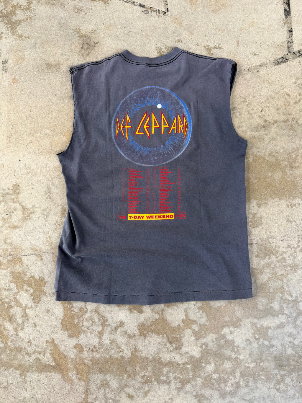 90s Faded Def Leppard Cut Off | L