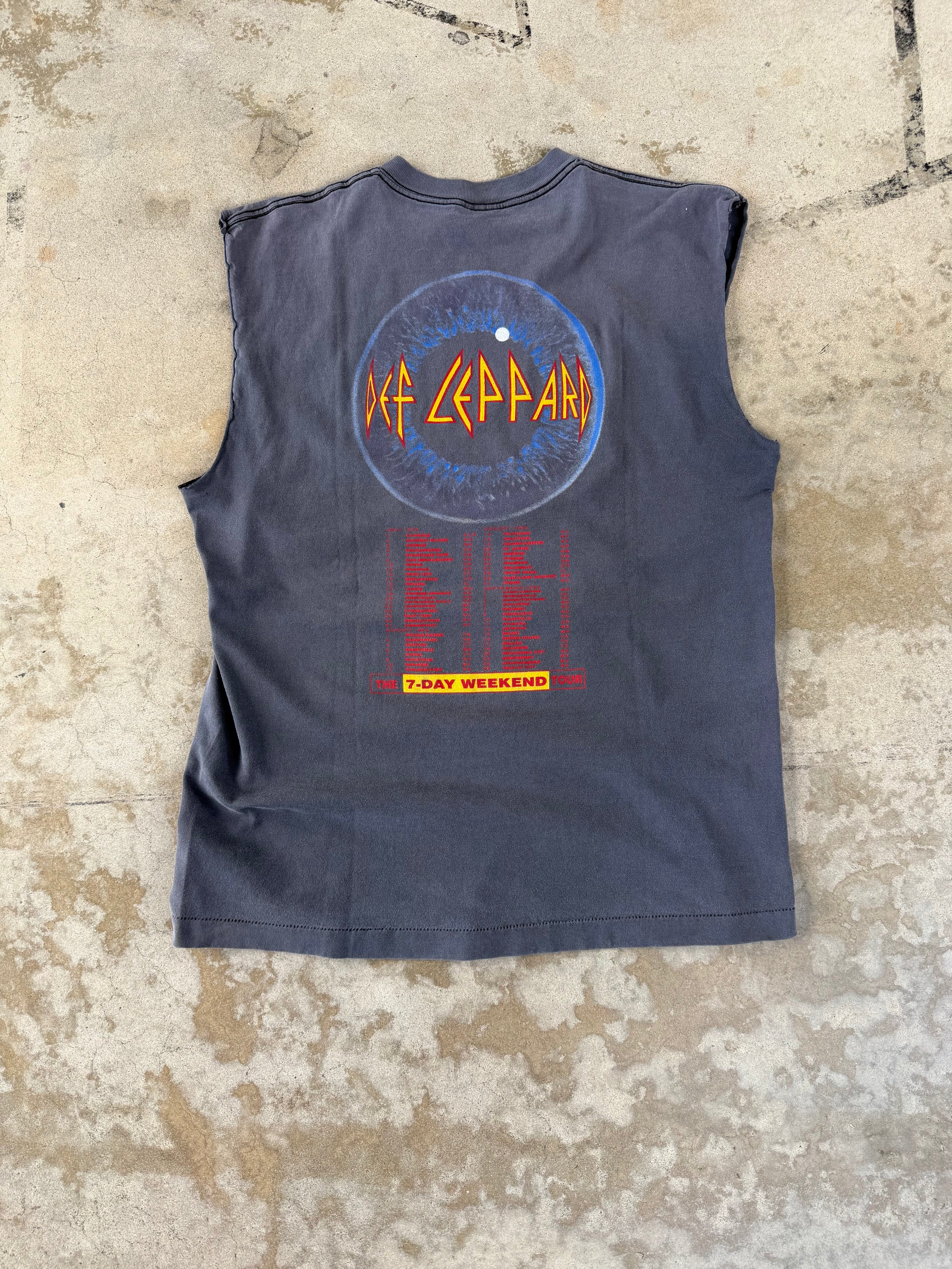 90s Faded Def Leppard Cut Off | L