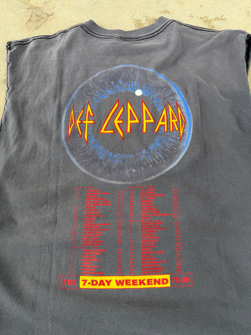 90s Faded Def Leppard Cut Off | L