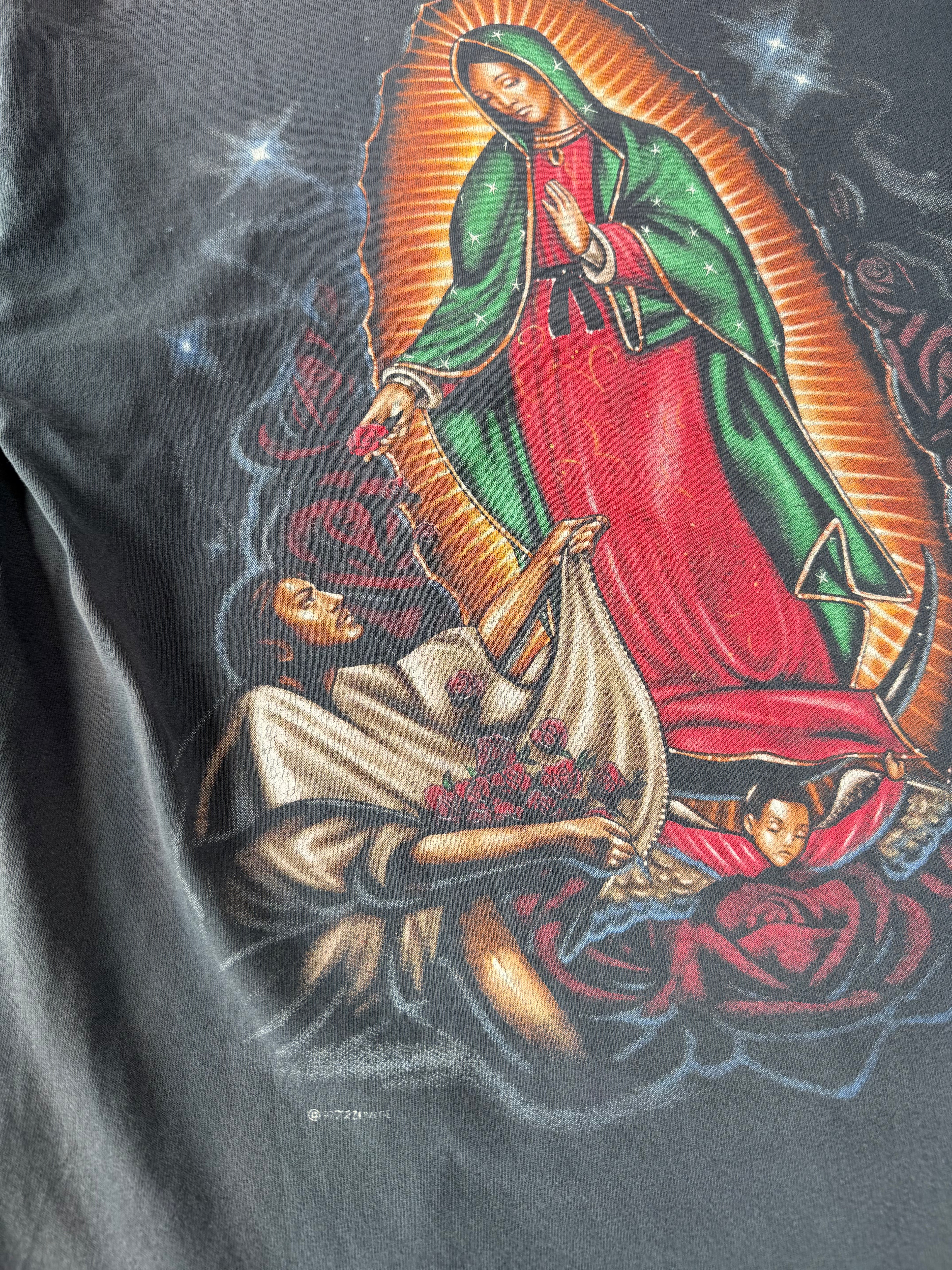 90s Faded Virgin Mary Tee | L