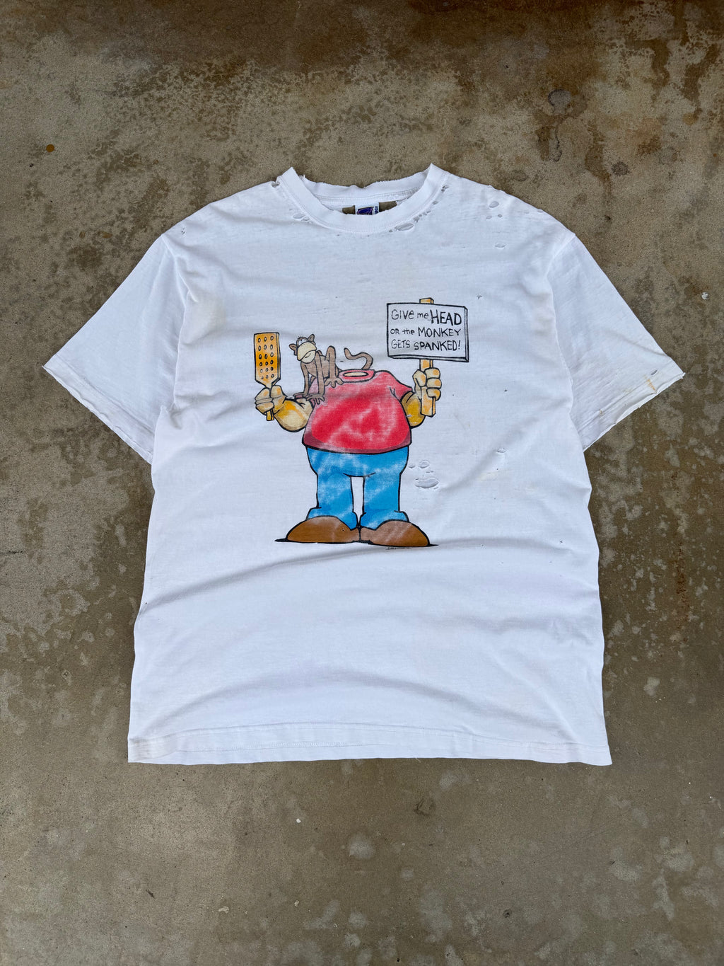 90s Thrashed "Give me head" Comedy Tee | XL