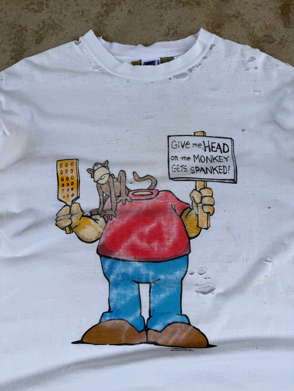 90s Thrashed "Give me head" Comedy Tee | XL