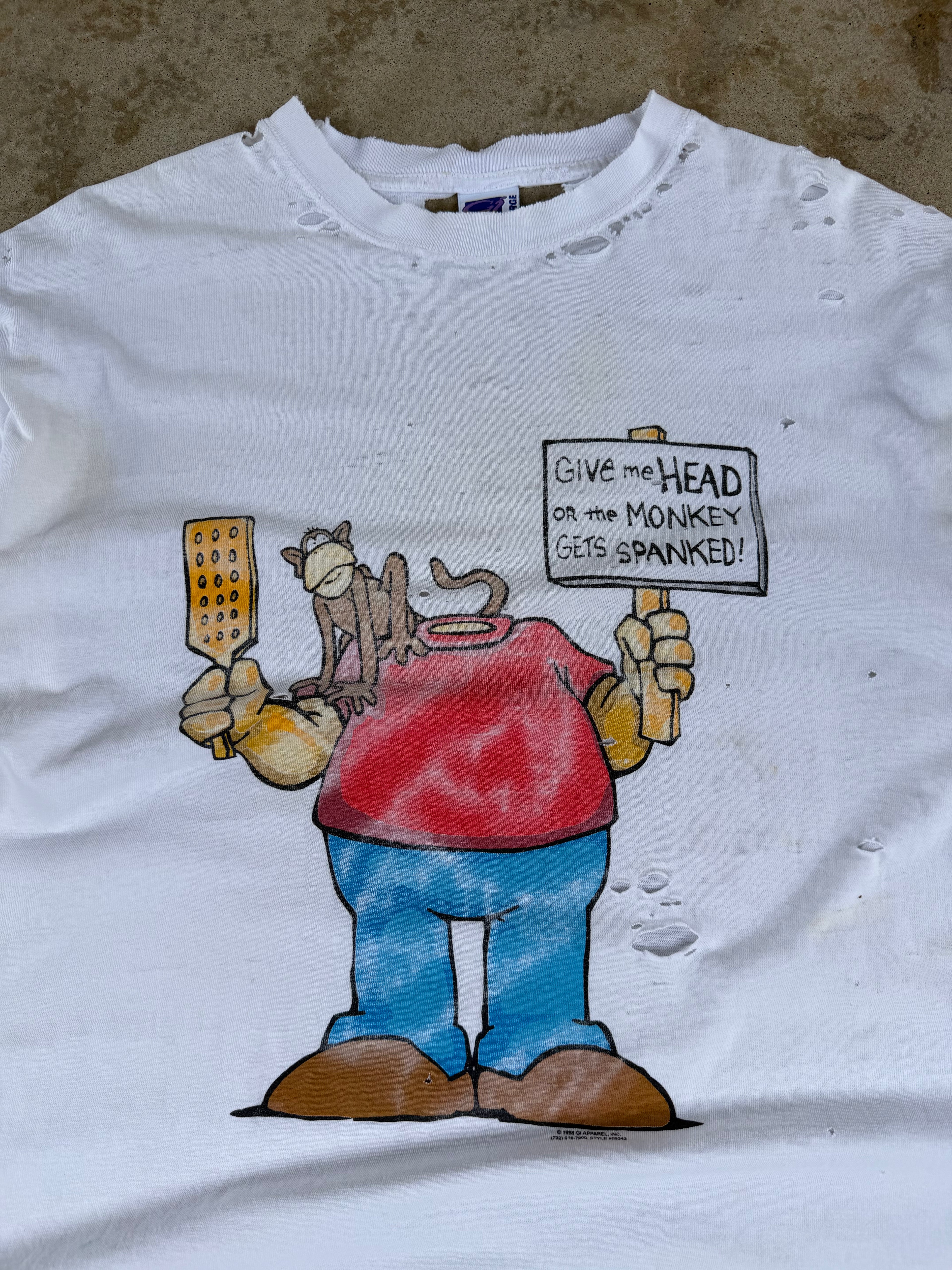 90s Thrashed "Give me head" Comedy Tee | XL