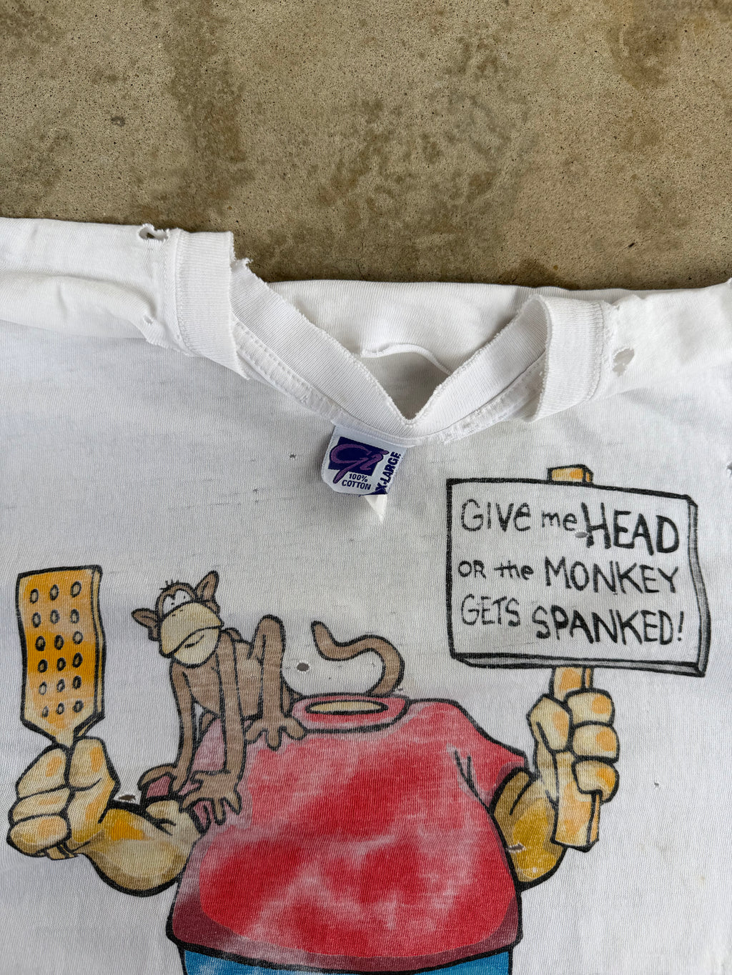 90s Thrashed "Give me head" Comedy Tee | XL