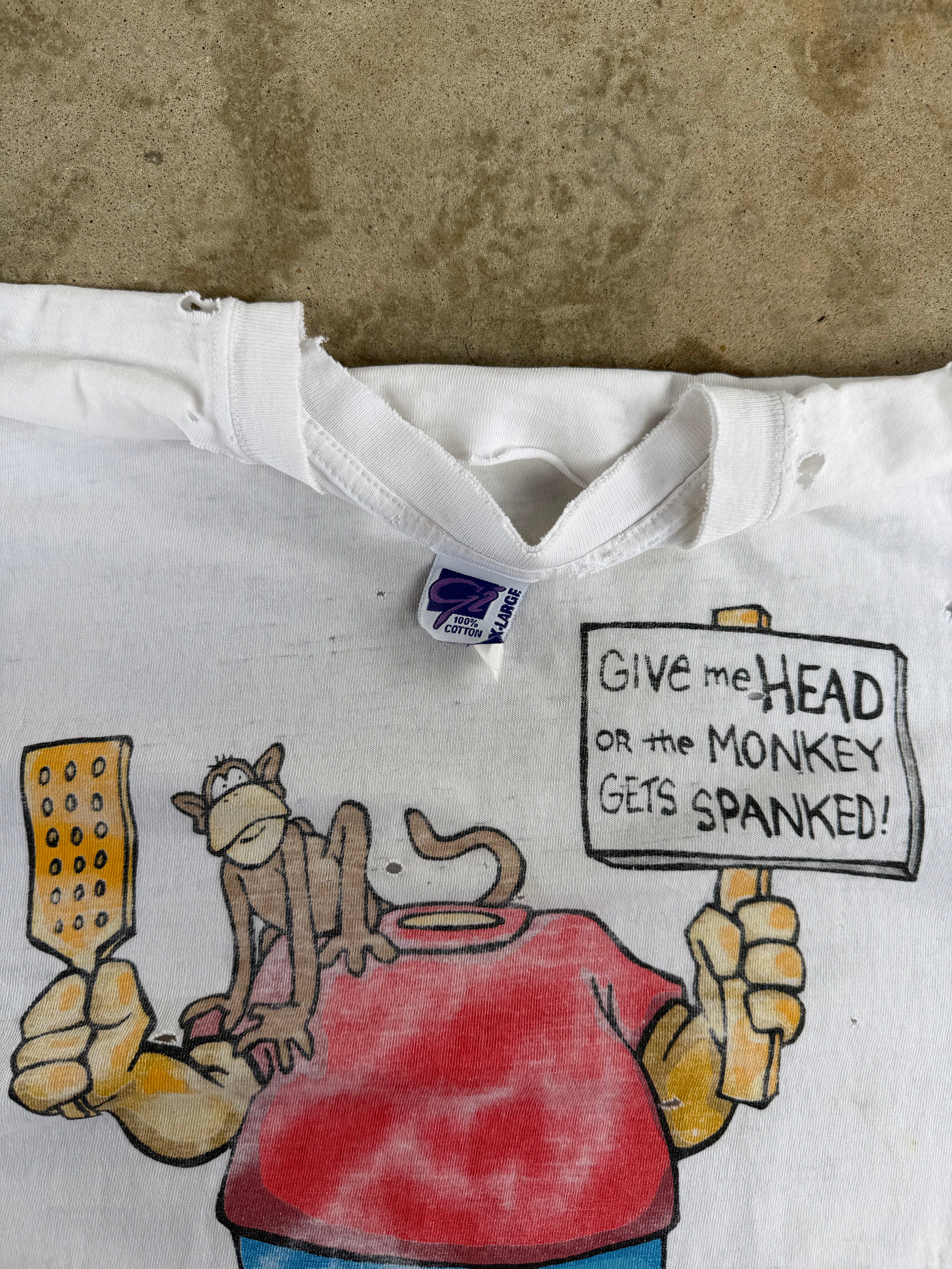 90s Thrashed "Give me head" Comedy Tee | XL