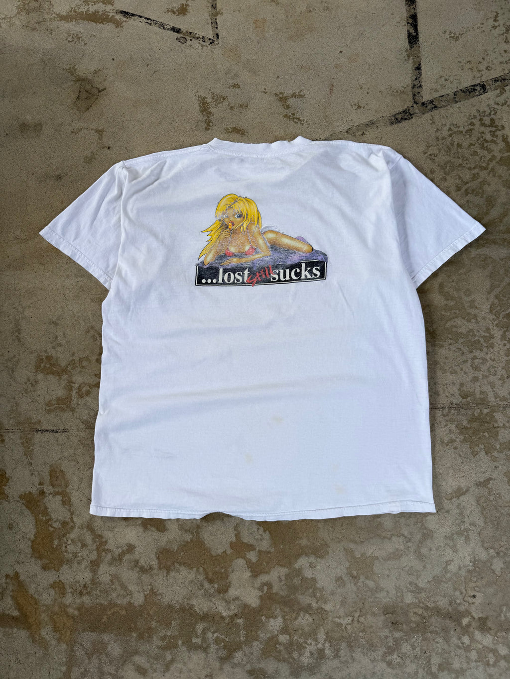 90s Distressed Lost Skateboards “Lost Still Sucks” | XL