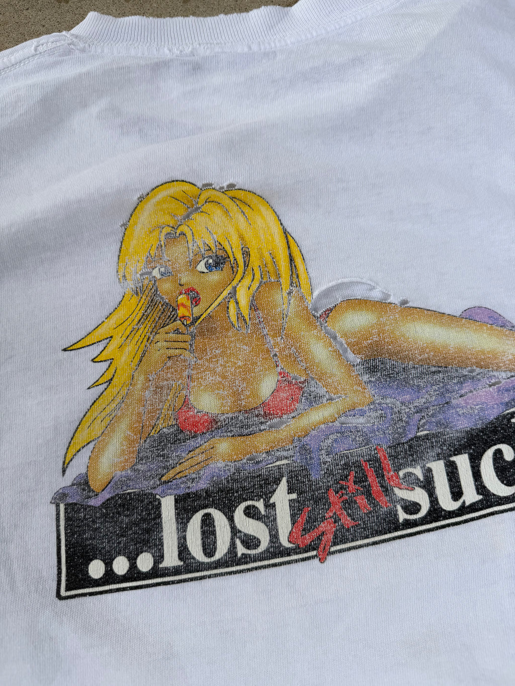 90s Distressed Lost Skateboards “Lost Still Sucks” | XL